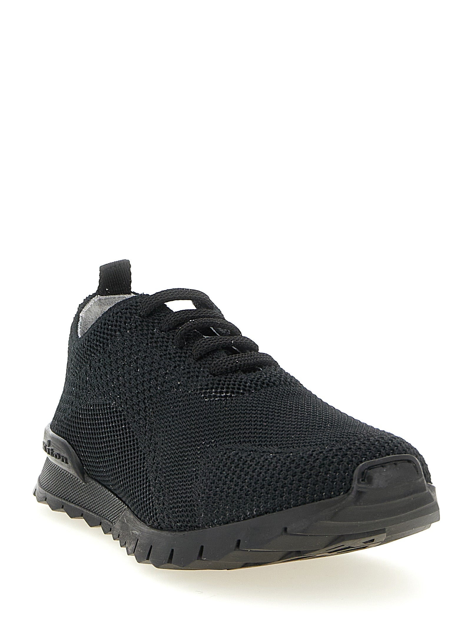 Kiton Black Cotton Athletic Sneakers - Luxury Footwear Redefined