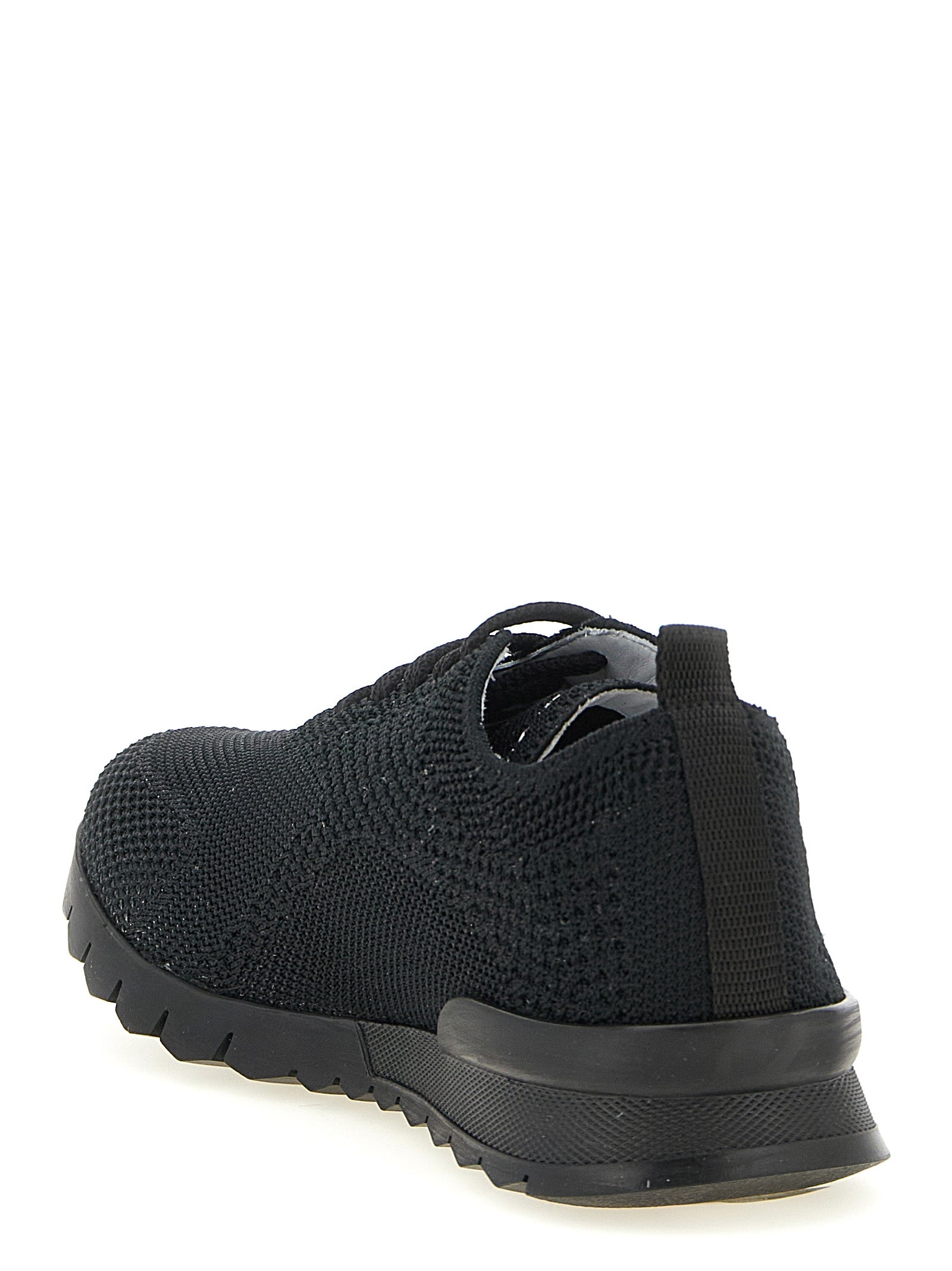 Kiton Black Cotton Athletic Sneakers - Luxury Footwear Redefined