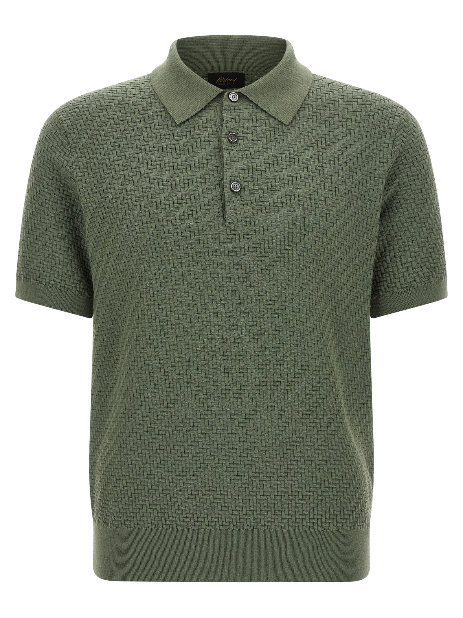 Brioni Bicolor Cotton Polo Shirt