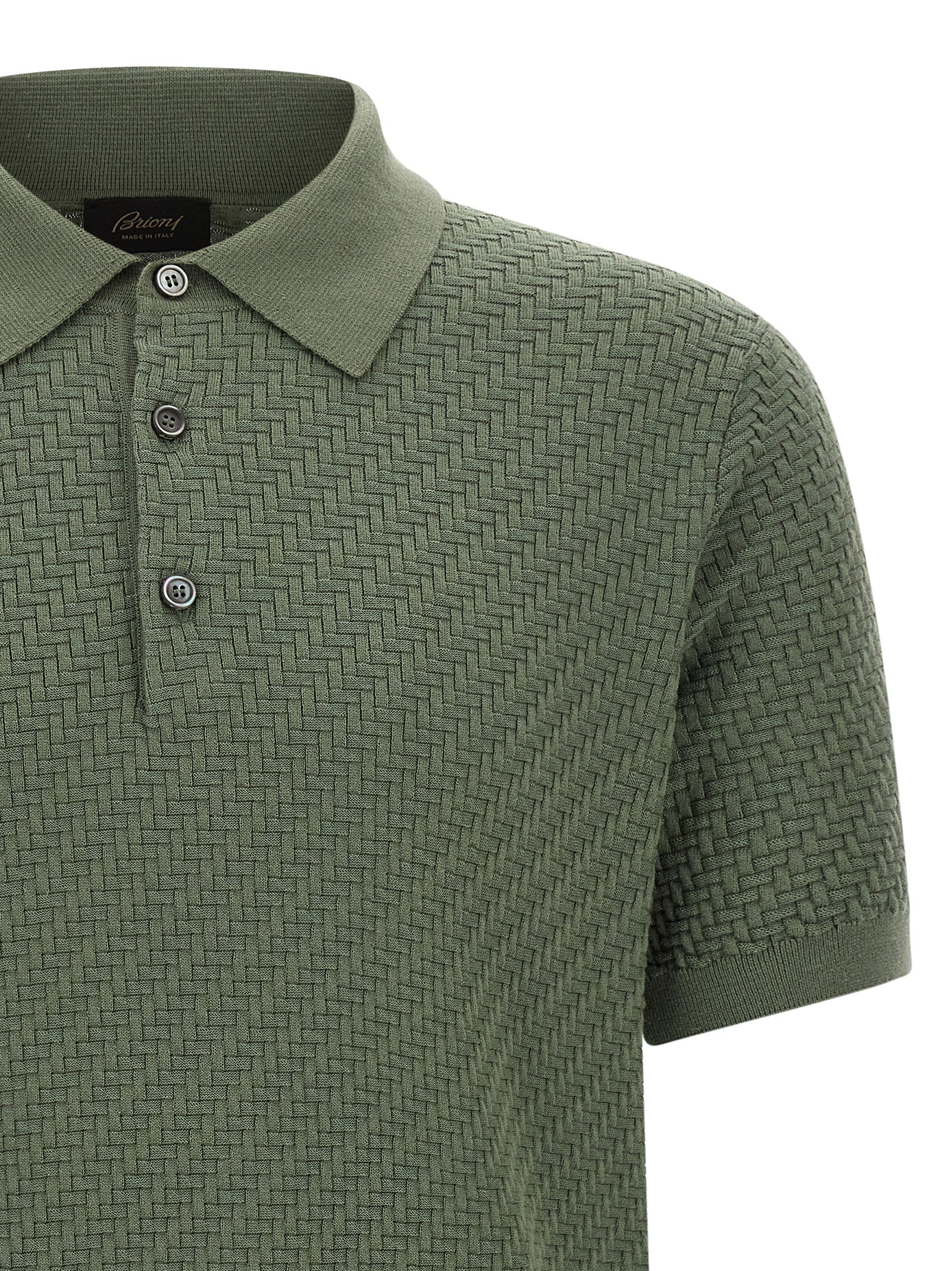 Brioni Bicolor Cotton Polo Shirt