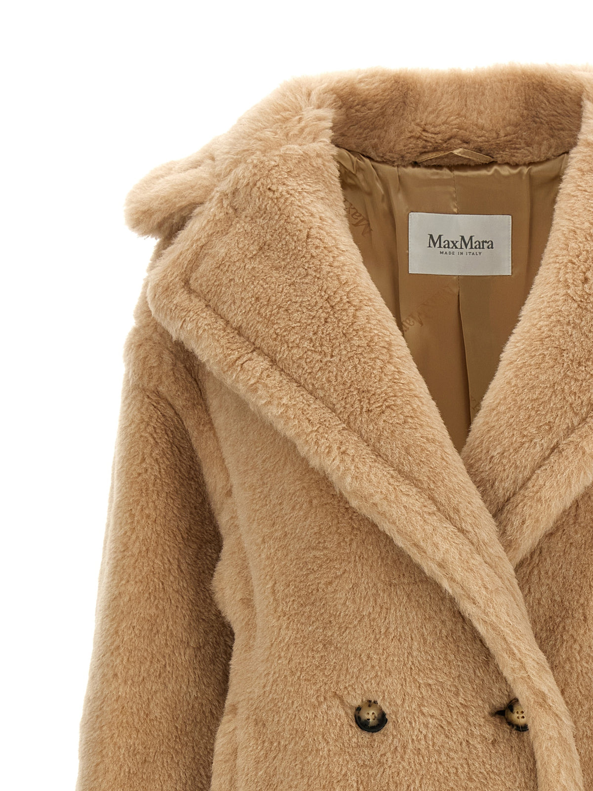 Max Mara Beige Alpaca Leather Coat - Timeless Luxury Elegance