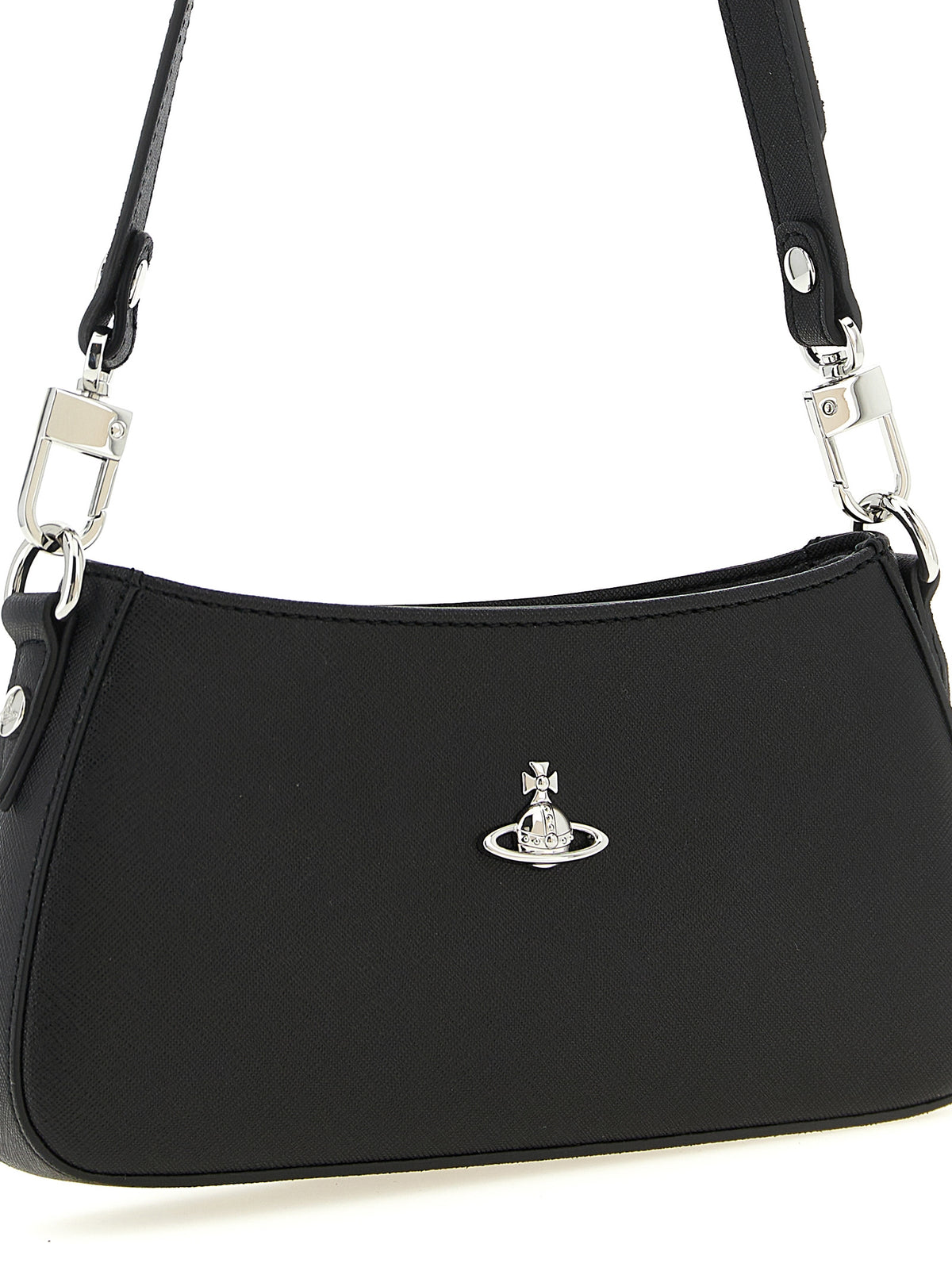 Discover the Vivienne Westwood Black Polyethylene Shoulder Bag, a masterpiece of Italian craftsmanship that marries luxury and versatility for the discerning individual.