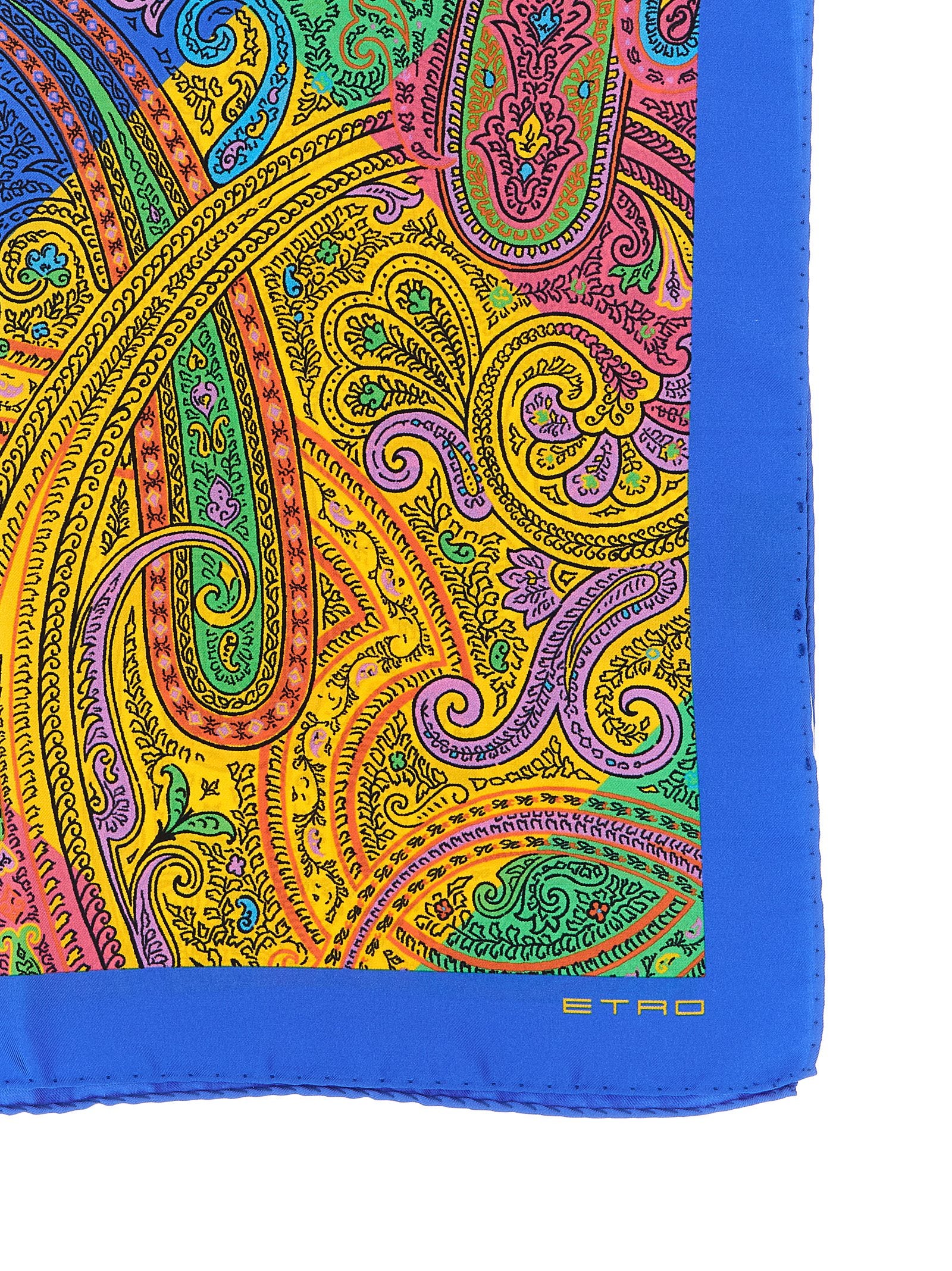 Indulge in the Etro Multicolor Silk Scarf, a masterpiece of pure silk adorned with vibrant geometric floral paisley, elevating your style with timeless elegance.