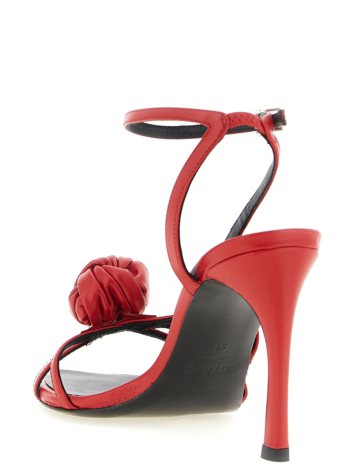 ROTATE BIRGER CHRISTENSEN Red Calfskin Stiletto Heel Sandals