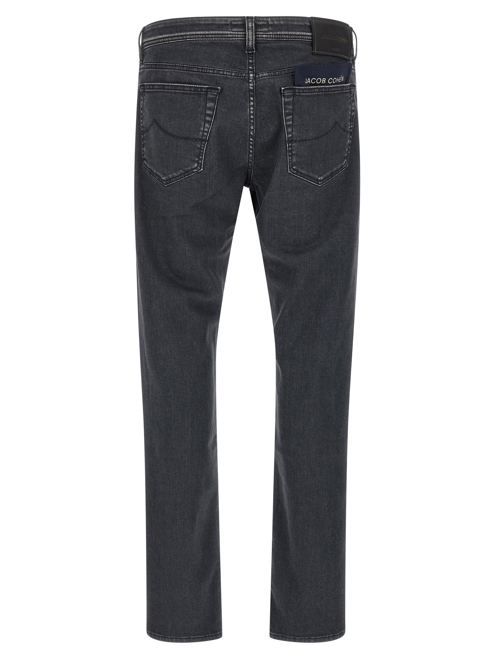 Elevate your style with Jacob Cohen Gray Cotton Straight-Leg Jeans, crafted in Italy from a luxurious cotton blend, embodying timeless elegance and sophistication.