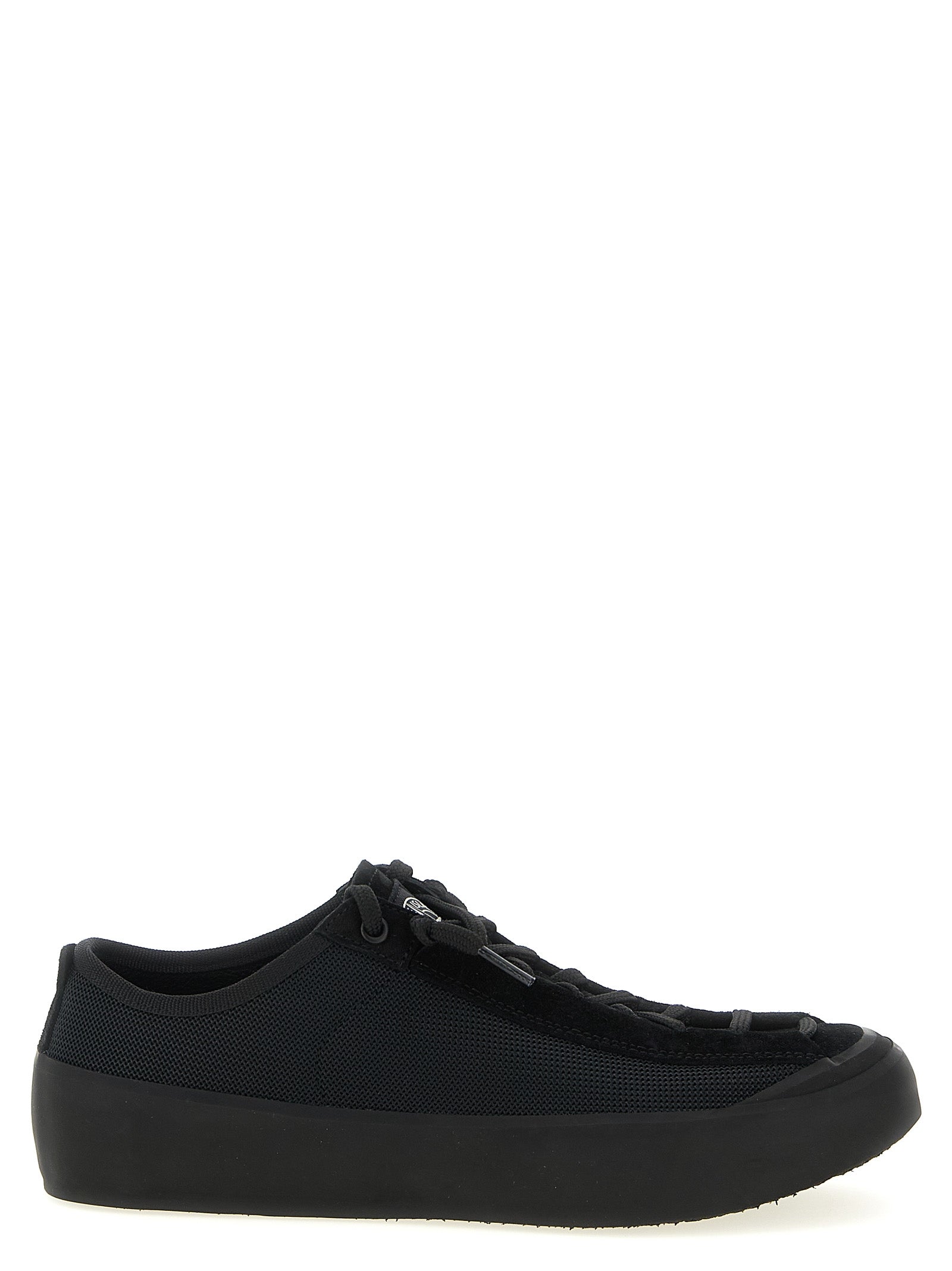 Stone Island Black Calfskin Athletic Sneakers