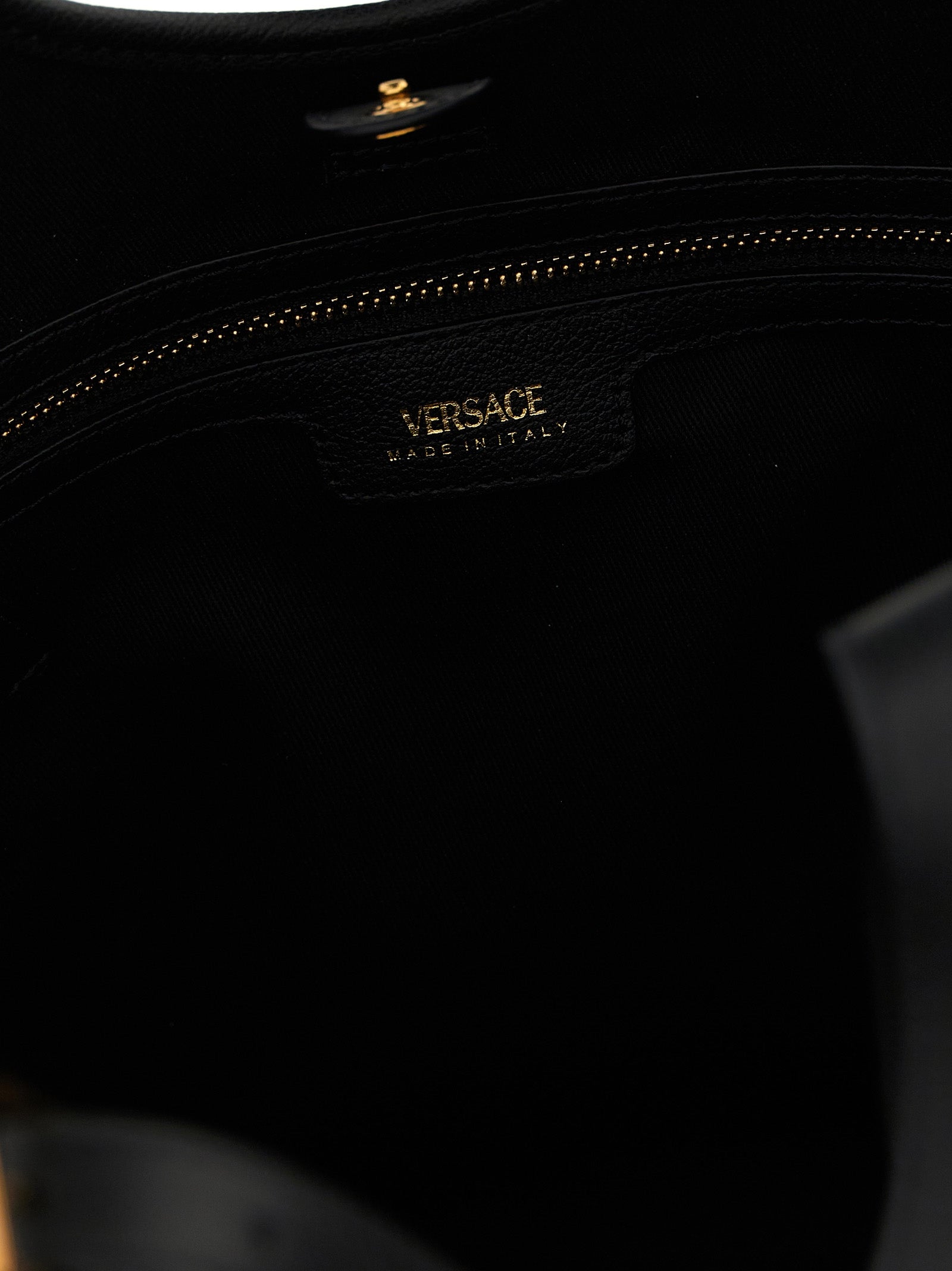 Versace Black Cotton Tote Bag - Luxury Redefined in Italy