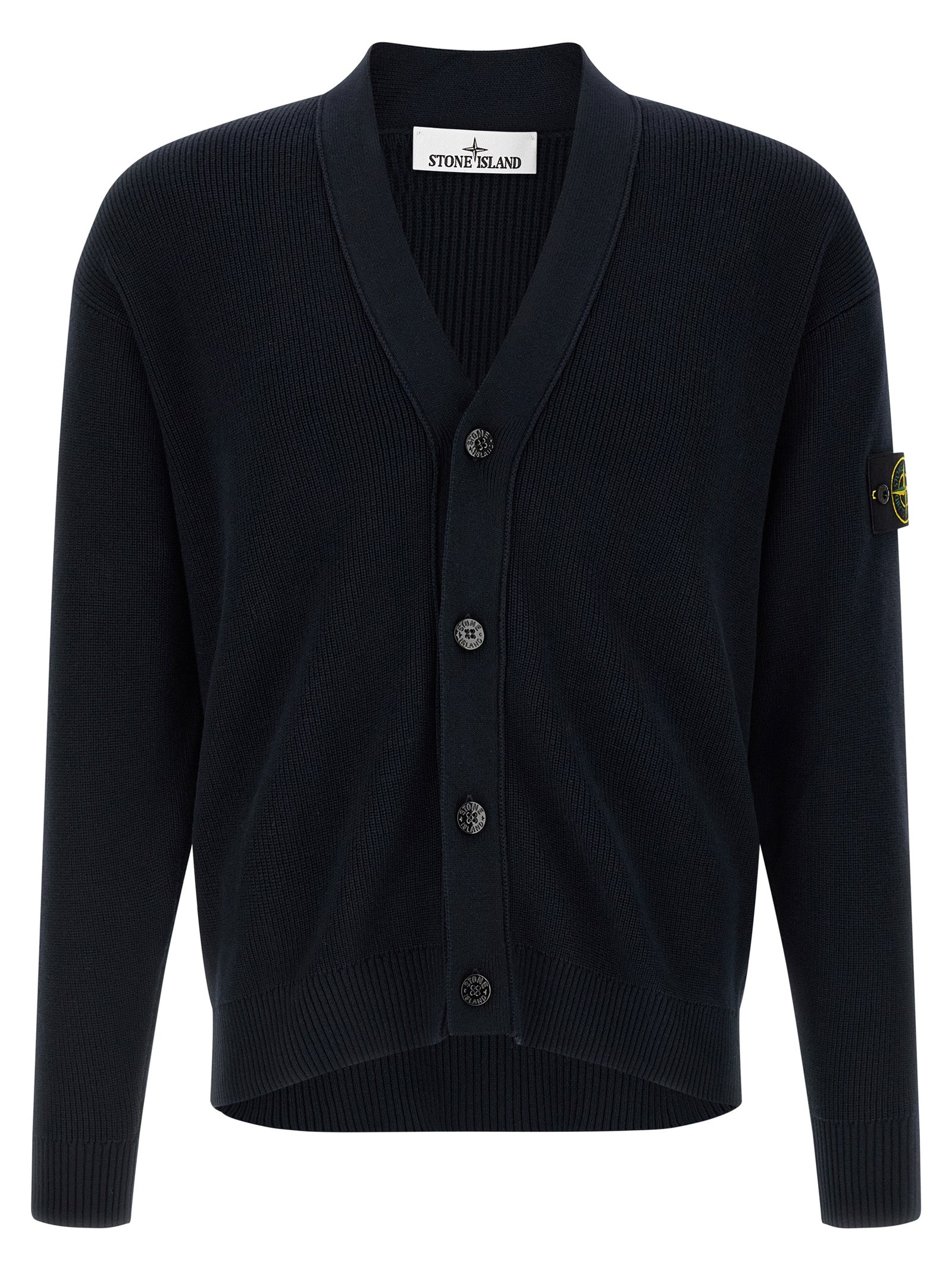 Stone Island Blue Cotton Cardigan - Luxury Fashion Statement