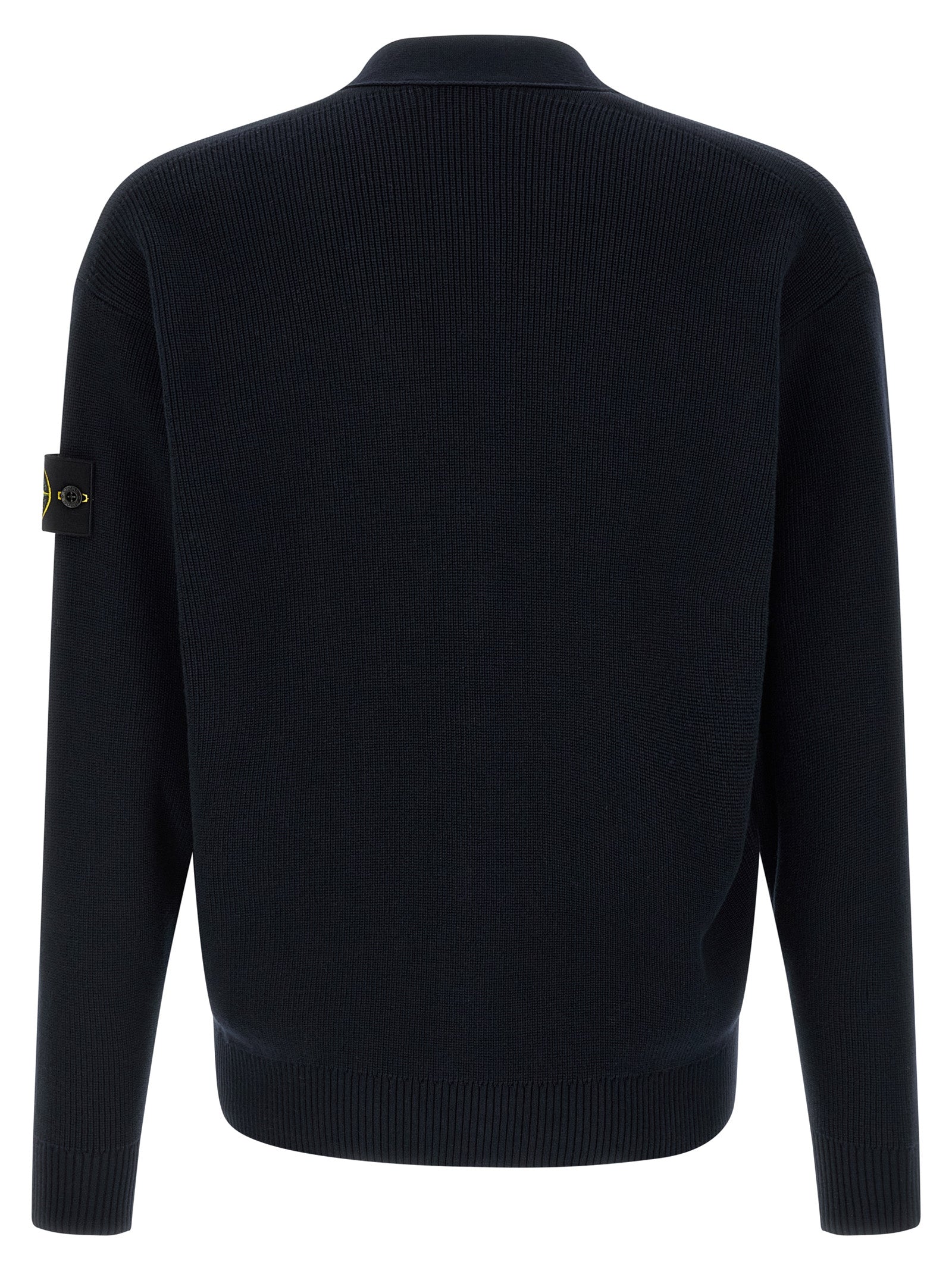 Stone Island Blue Cotton Cardigan - Luxury Fashion Statement