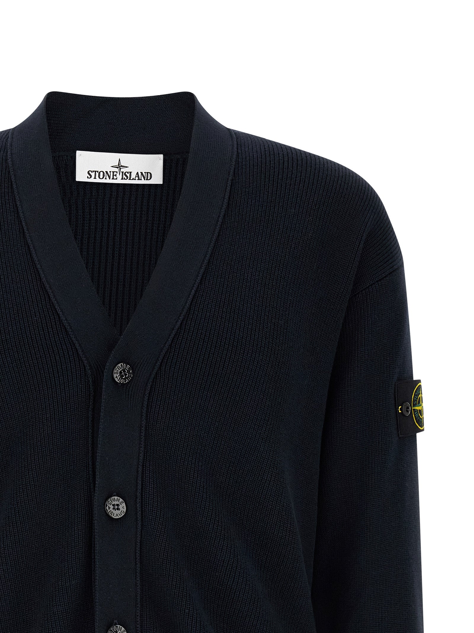 Stone Island Blue Cotton Cardigan - Luxury Fashion Statement