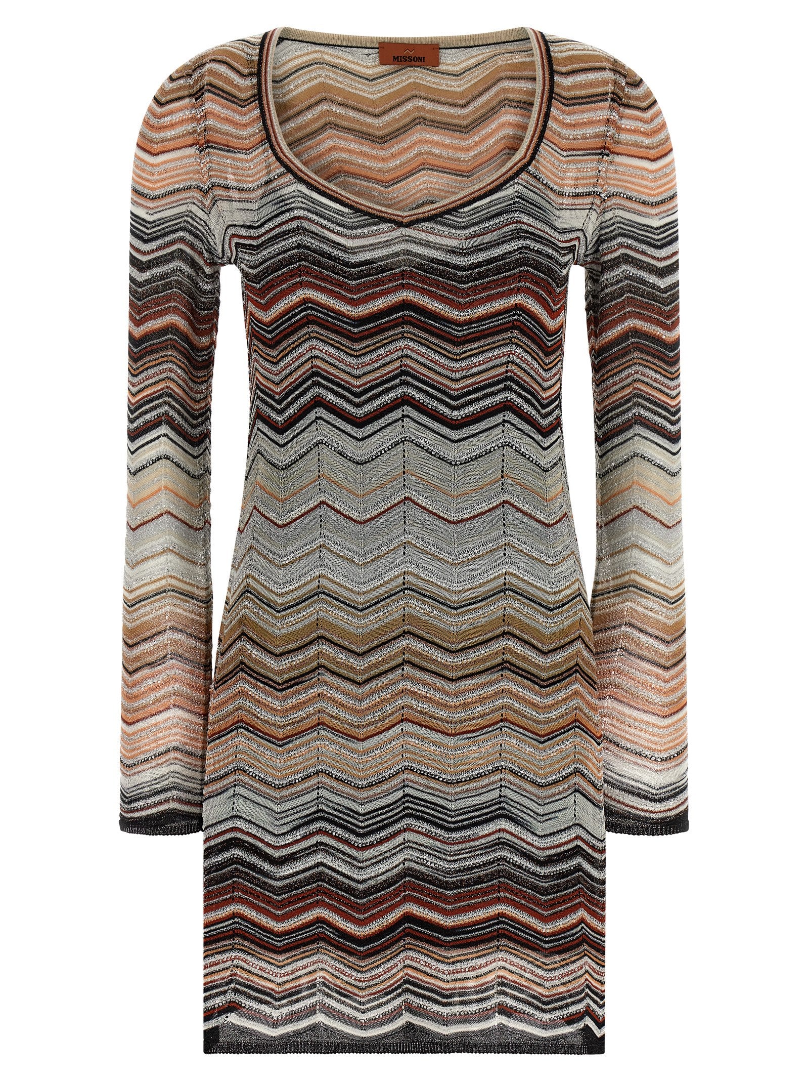 Experience the allure of the Missoni Brown Viscose Short Dress, crafted in Italy with luxurious materials and exquisite details, perfect for those who embrace elegance and sophistication.
