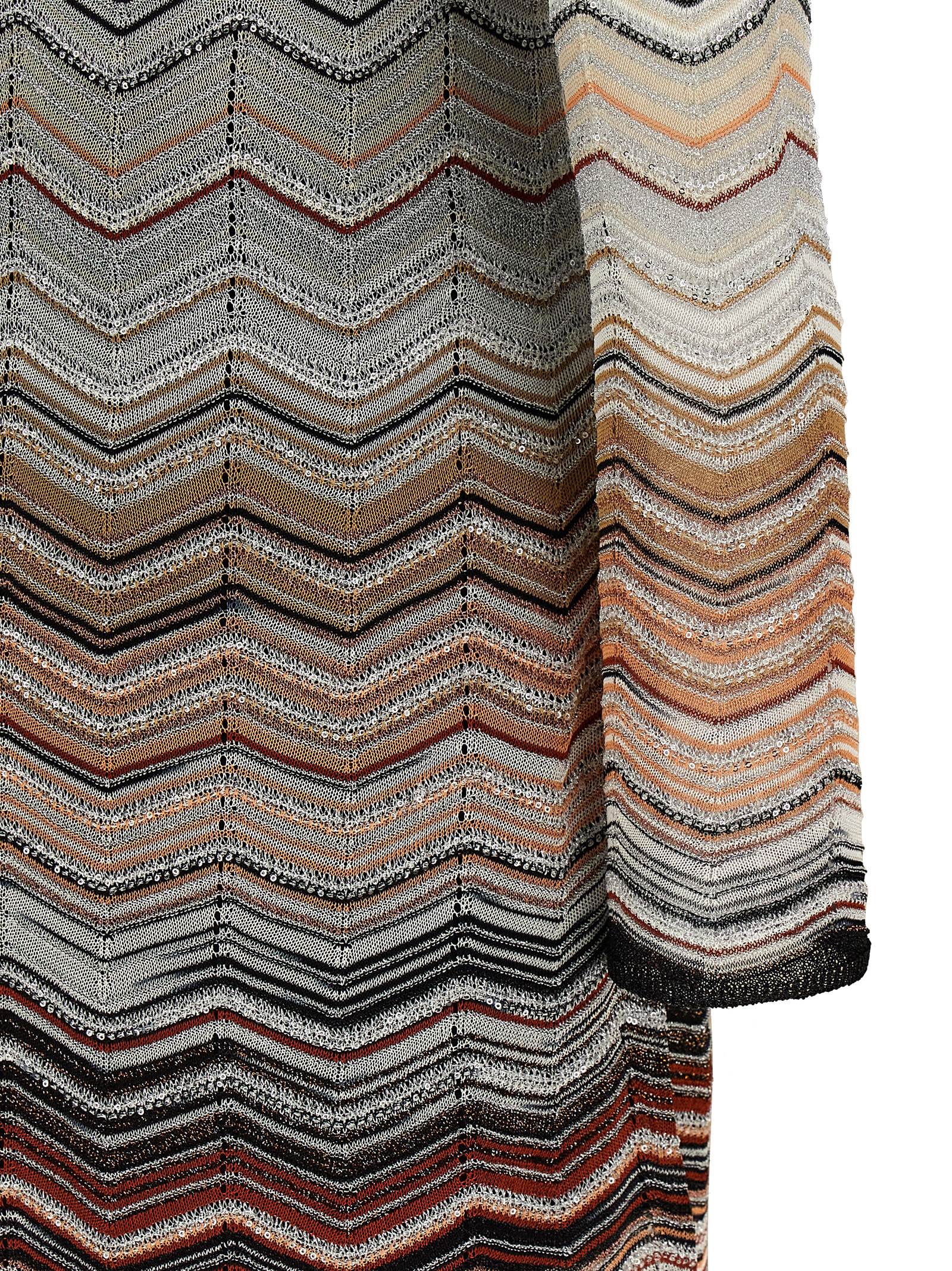 Discover the Missoni Brown Viscose Short Dress, a masterpiece of luxury with shimmering sequins and a flared silhouette, perfect for unforgettable moments.