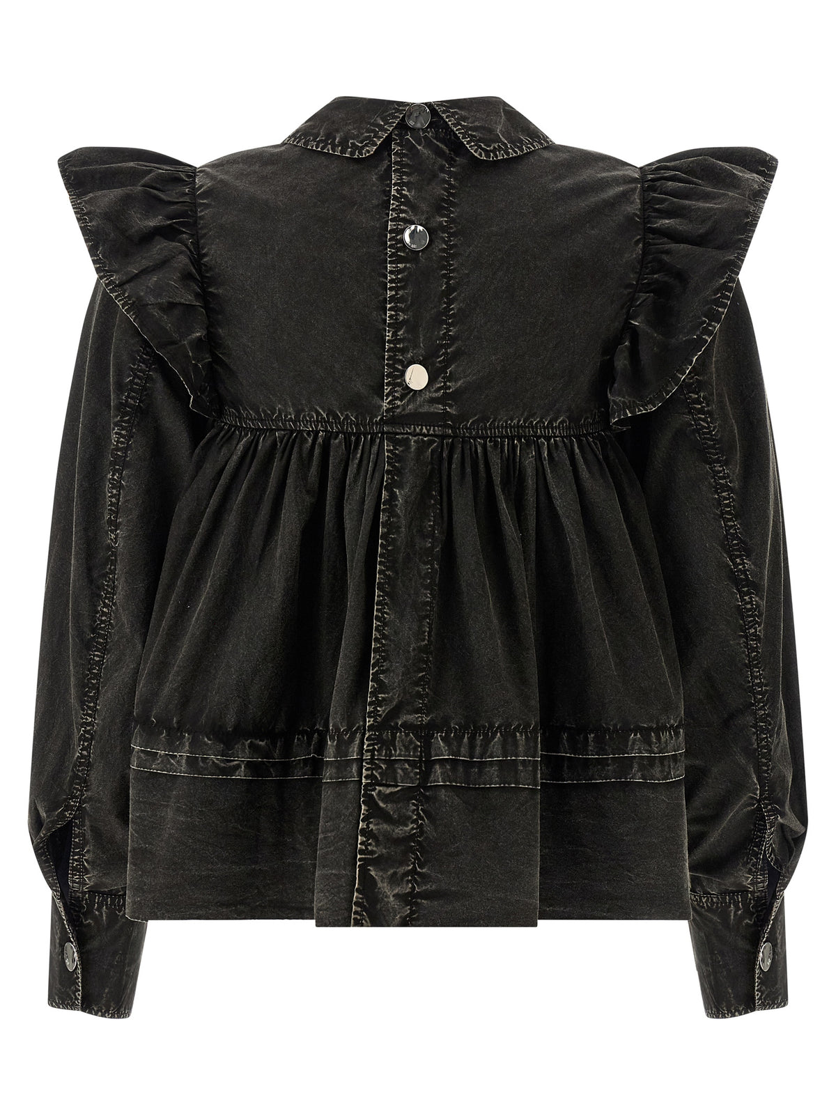 Ganni Black Organic Cotton Blouse - Sustainable Luxury Statement