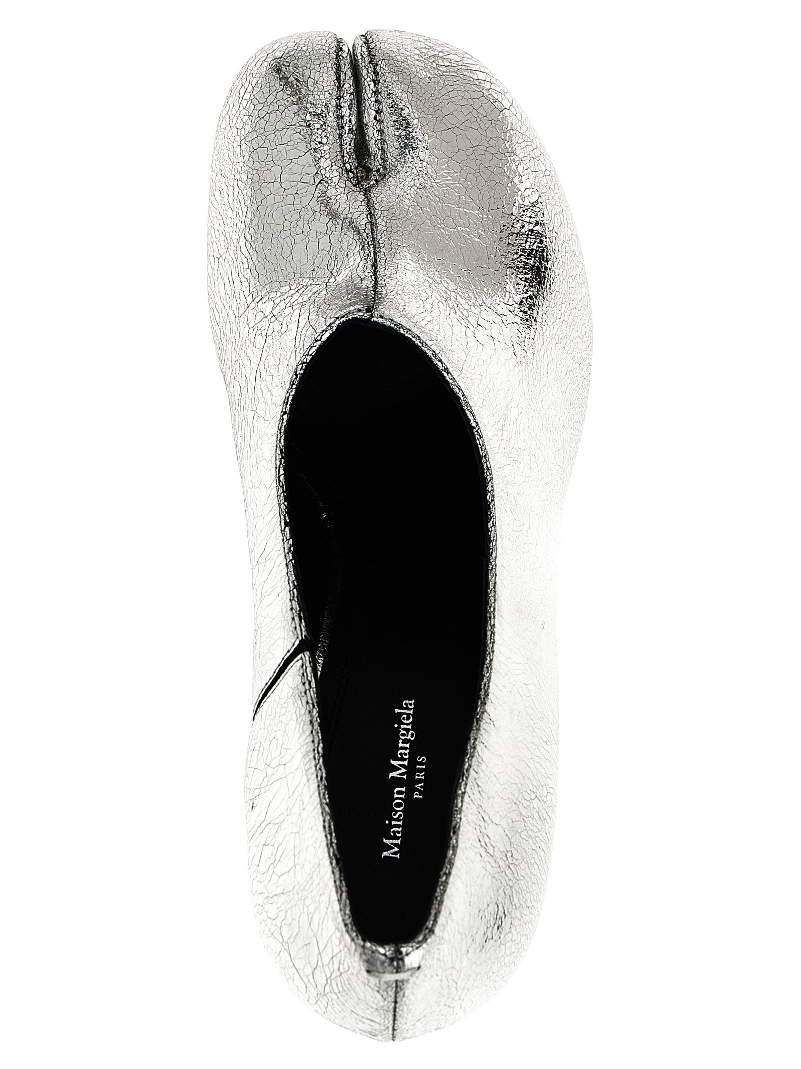 Maison Margiela Silver Calfskin Mid Heel Pumps - Avant-Garde Elegance