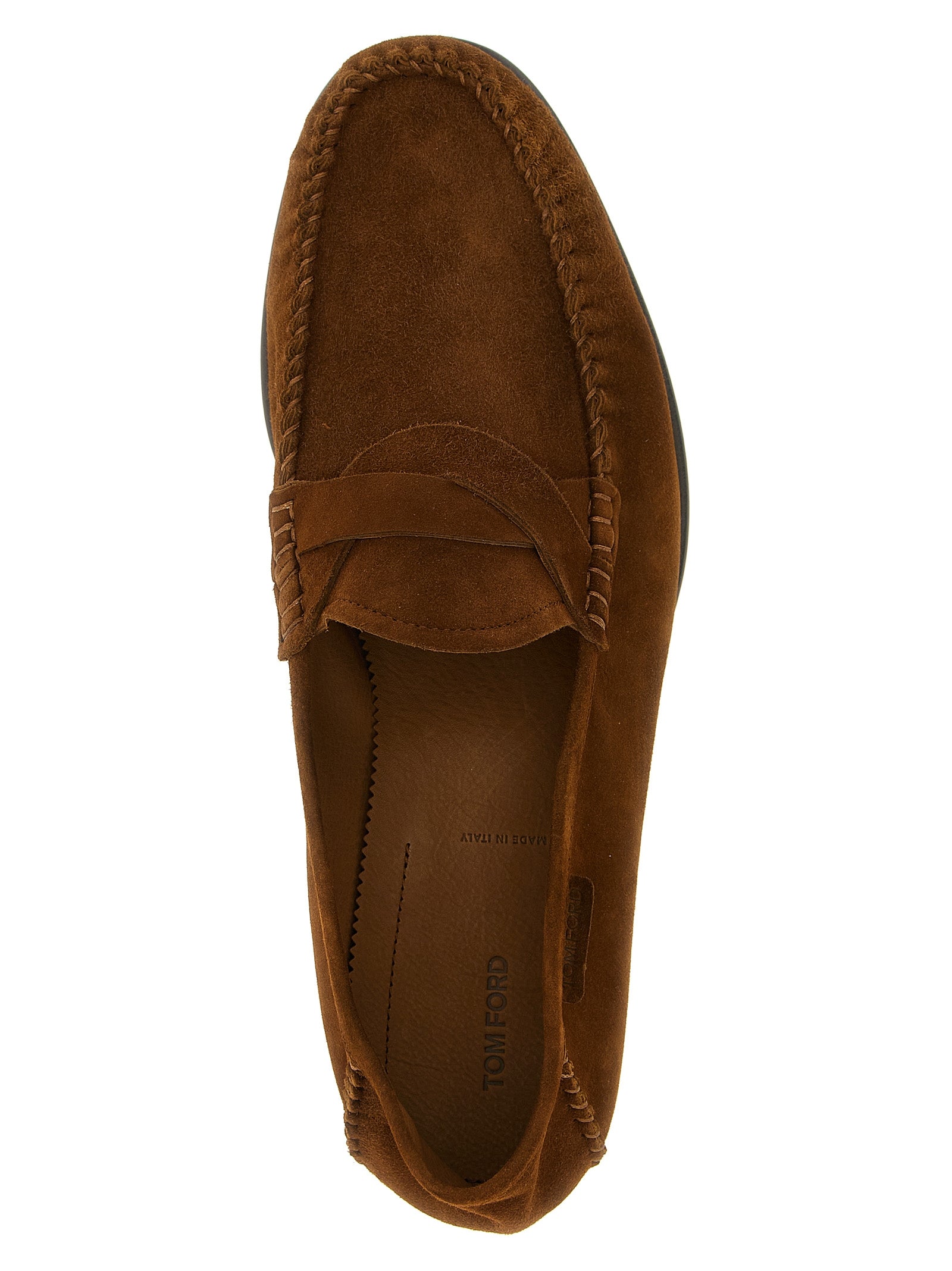 Tom Ford Brown Suede Leather Slip-On Loafers - Timeless Elegance