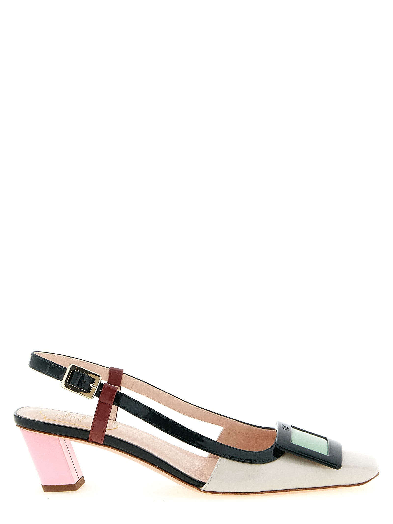 Roger Vivier Multicolor Calfskin Mid Heel Pumps