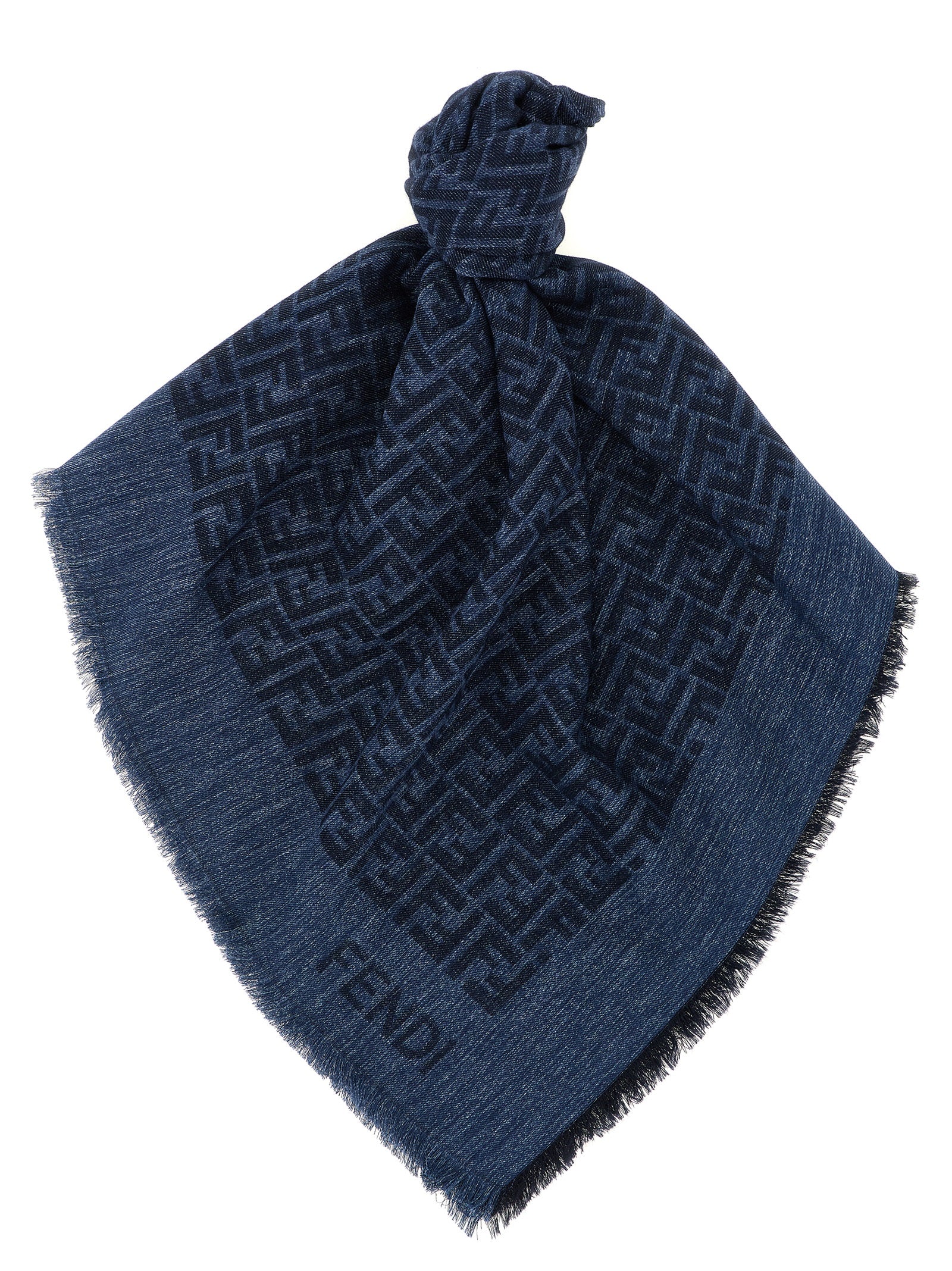 Fendi Blue Cotton Scarf
