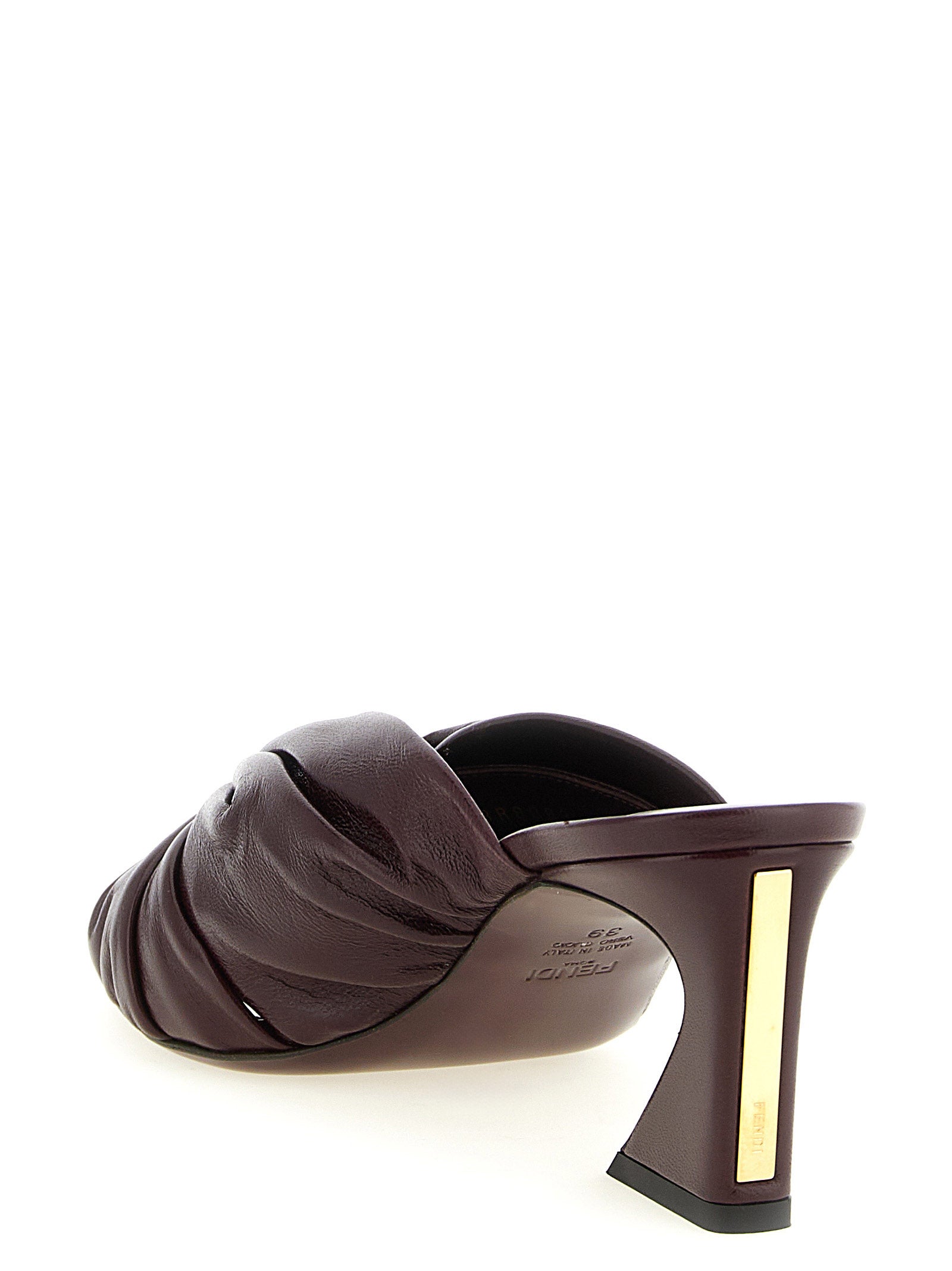 Fendi Bordeaux Lamb Leather Platform Sandals - Luxury Elegance