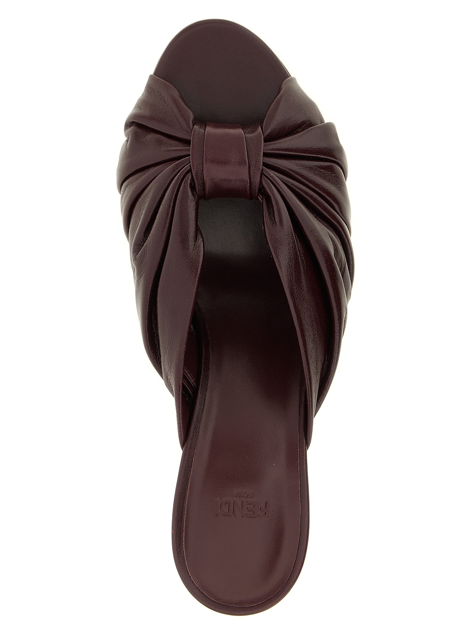Fendi Bordeaux Lamb Leather Platform Sandals - Luxury Redefined