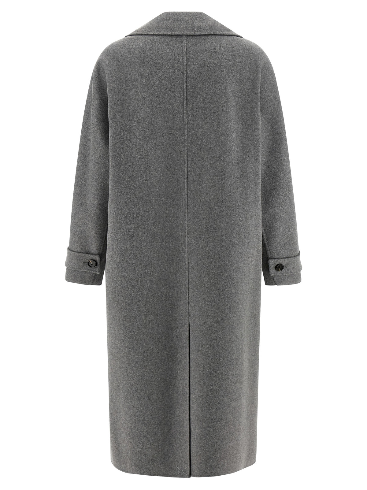 Elevate your winter wardrobe with the 'S Max Mara Gray Virgin Wool Coat, a timeless piece crafted from luxurious virgin wool, embodying sophistication and effortless elegance.