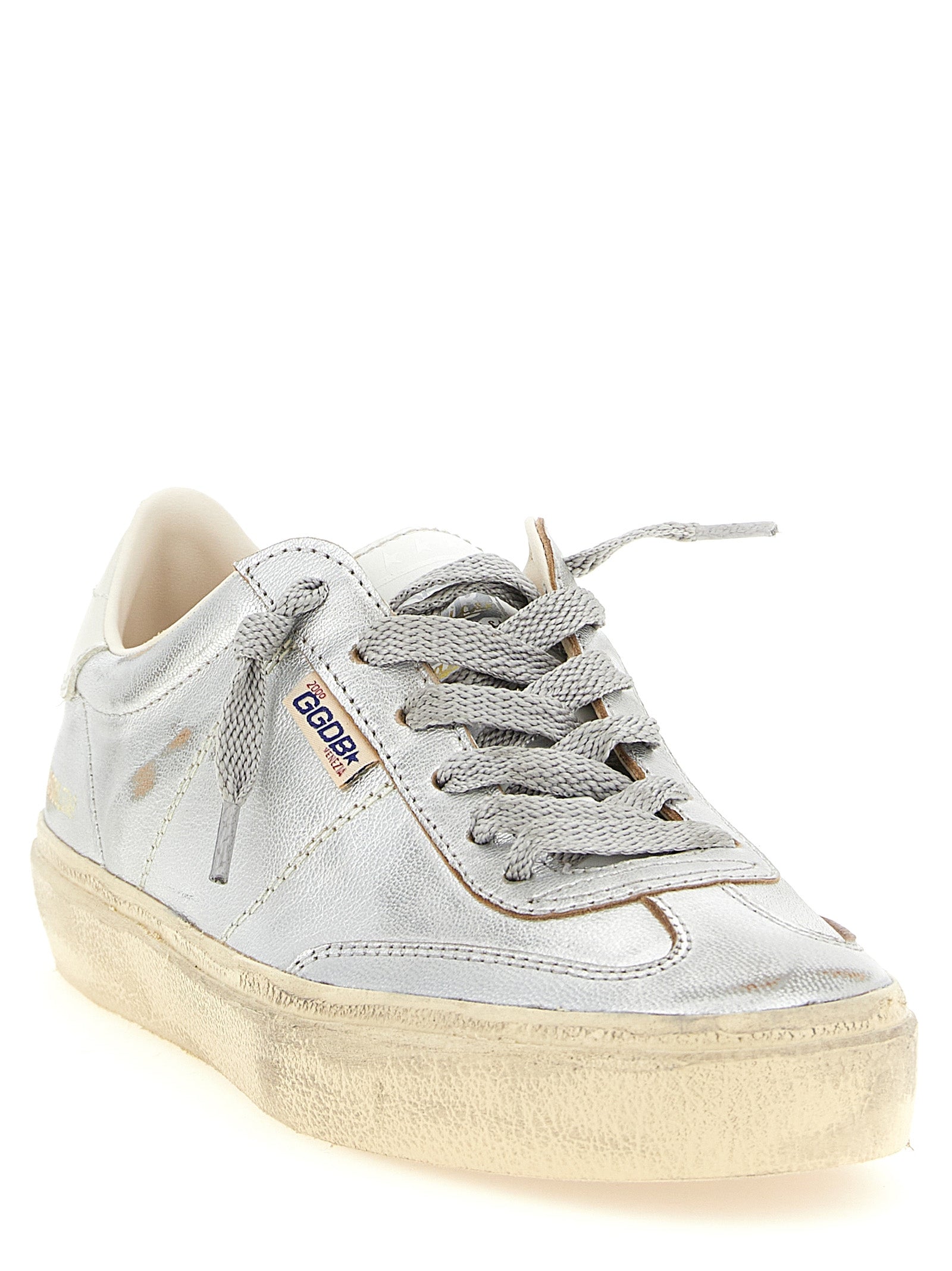 Golden Goose Silver Cowhide Low Top Sneakers - Elevate Your Elegance