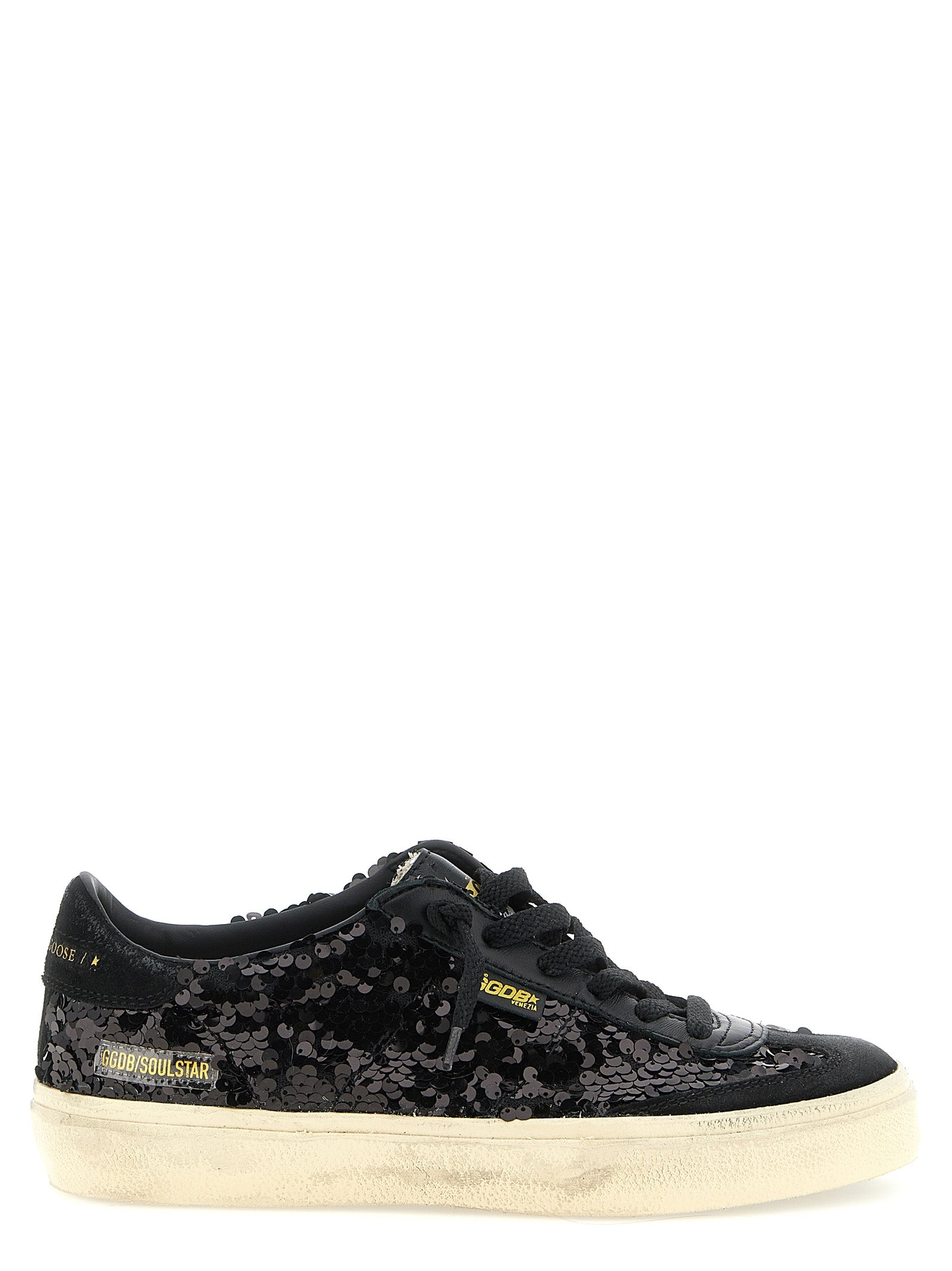 Golden Goose Black Leather Low Top Sneakers