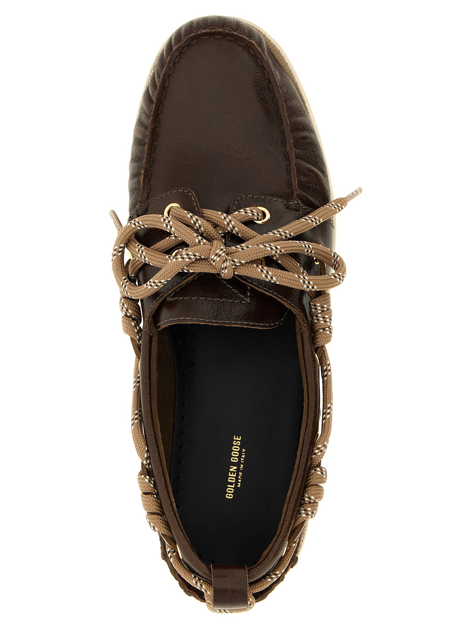 Indulge in the exquisite craftsmanship of Golden Goose Brown Cowhide Slip-On Loafers, where luxurious leather meets timeless design for the discerning individual.