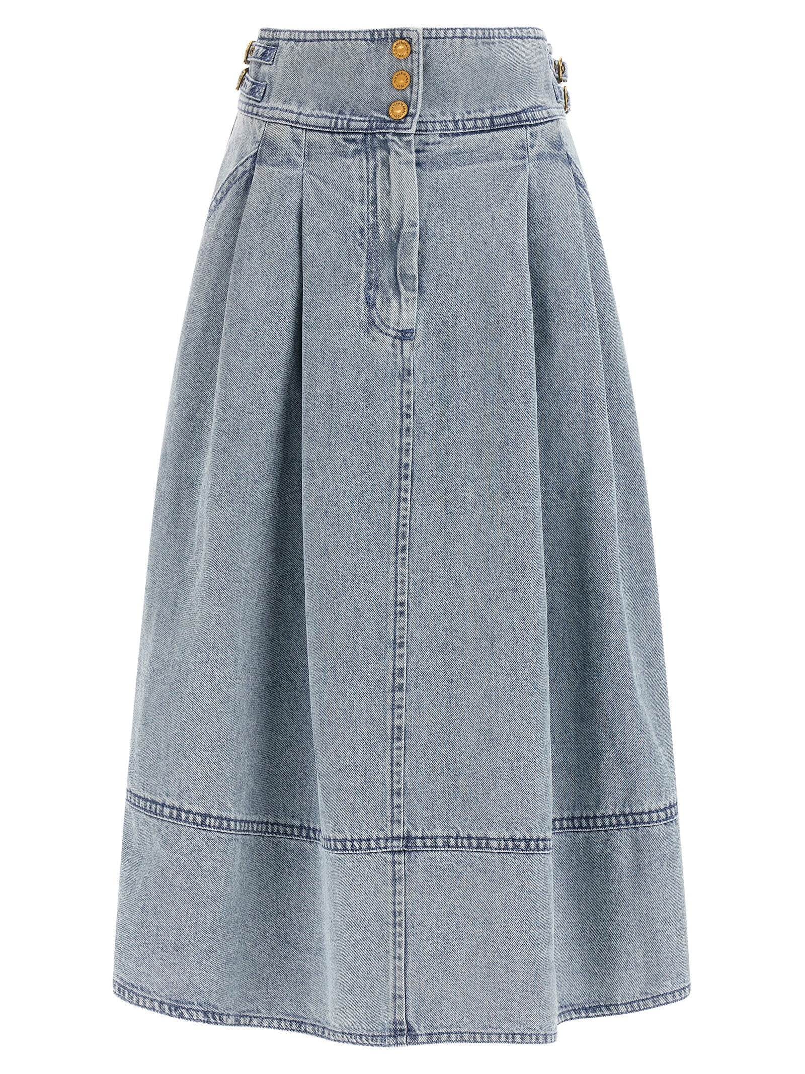 Zimmermann Blue Cotton Midi Skirt