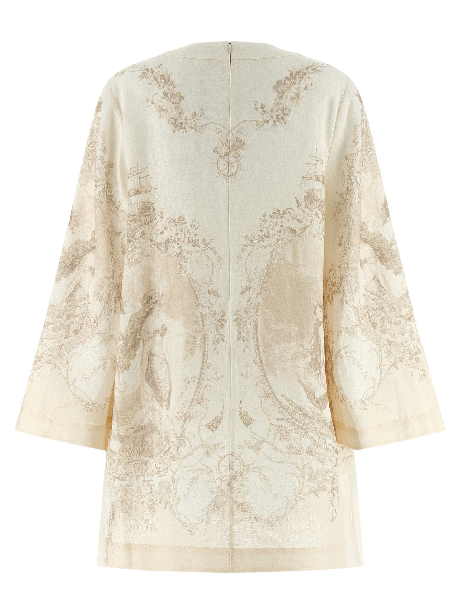 Zimmermann Beige Linen Short Dress