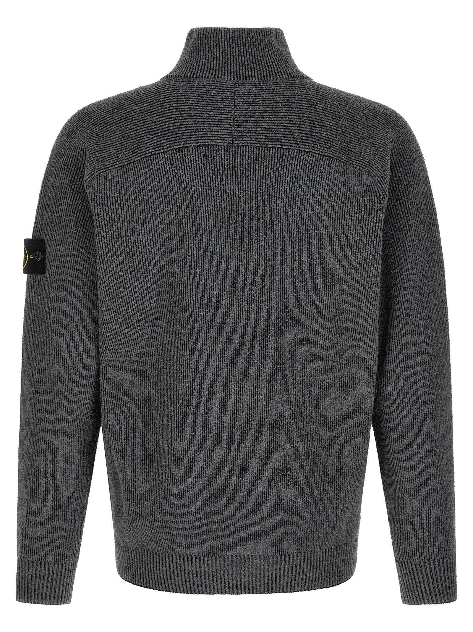 Stone Island Gray Cotton Cardigan