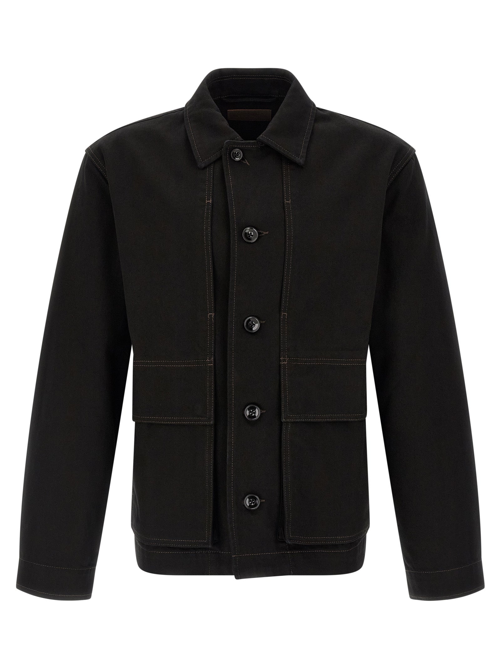 Lemaire Black Cotton Denim Jacket