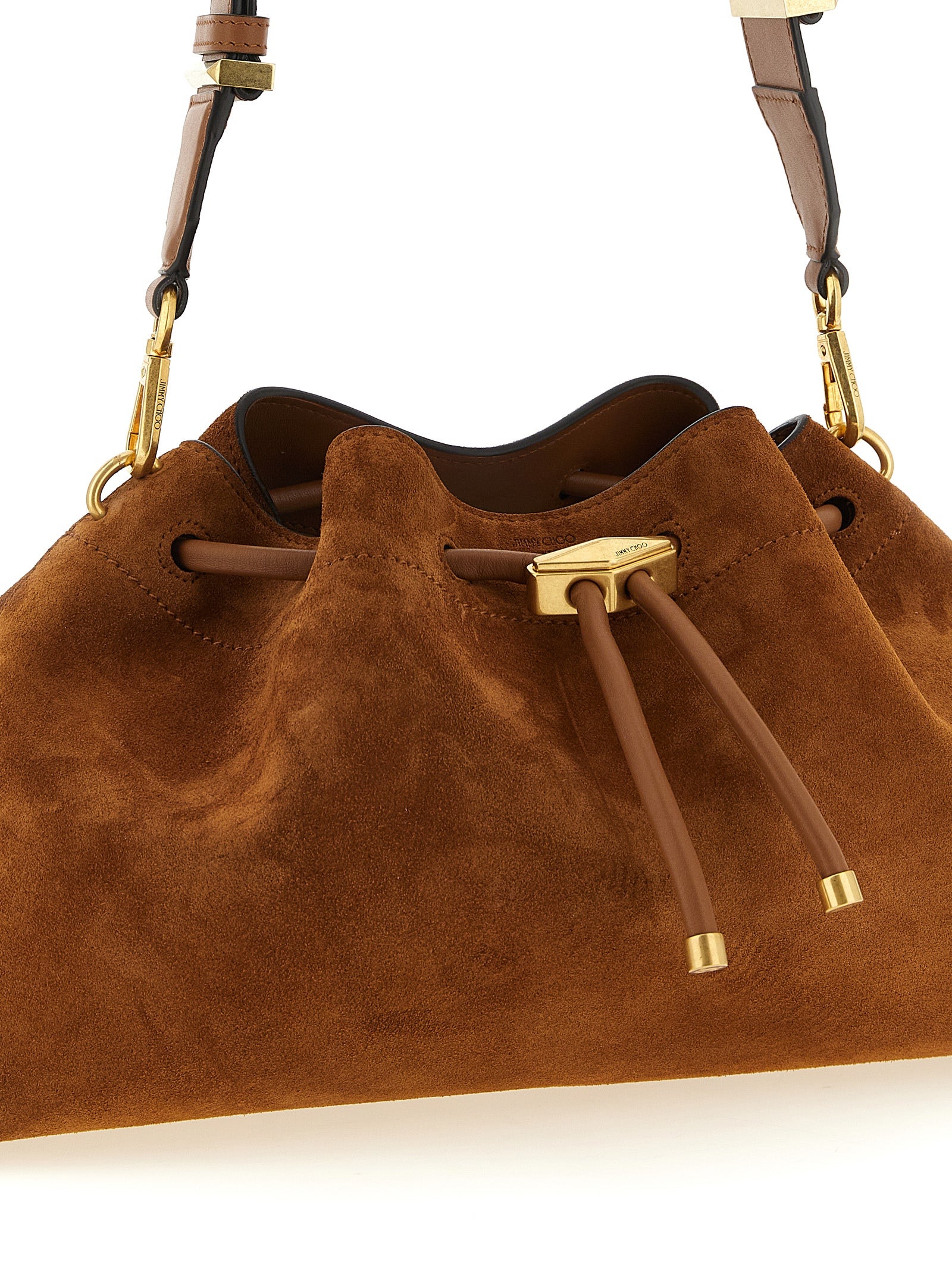 Jimmy Choo Gold Calfskin Shoulder Bag | Exquisite Couture Elegance