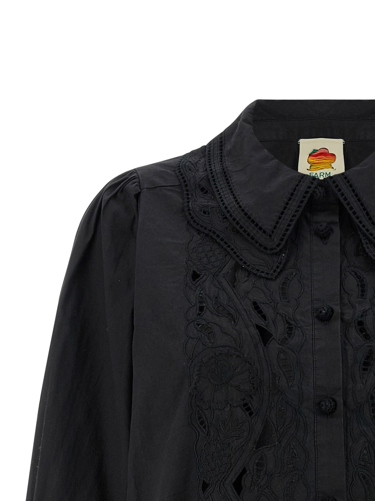 FARM RIO Black Cotton Blouse - Timeless Elegance Redefined