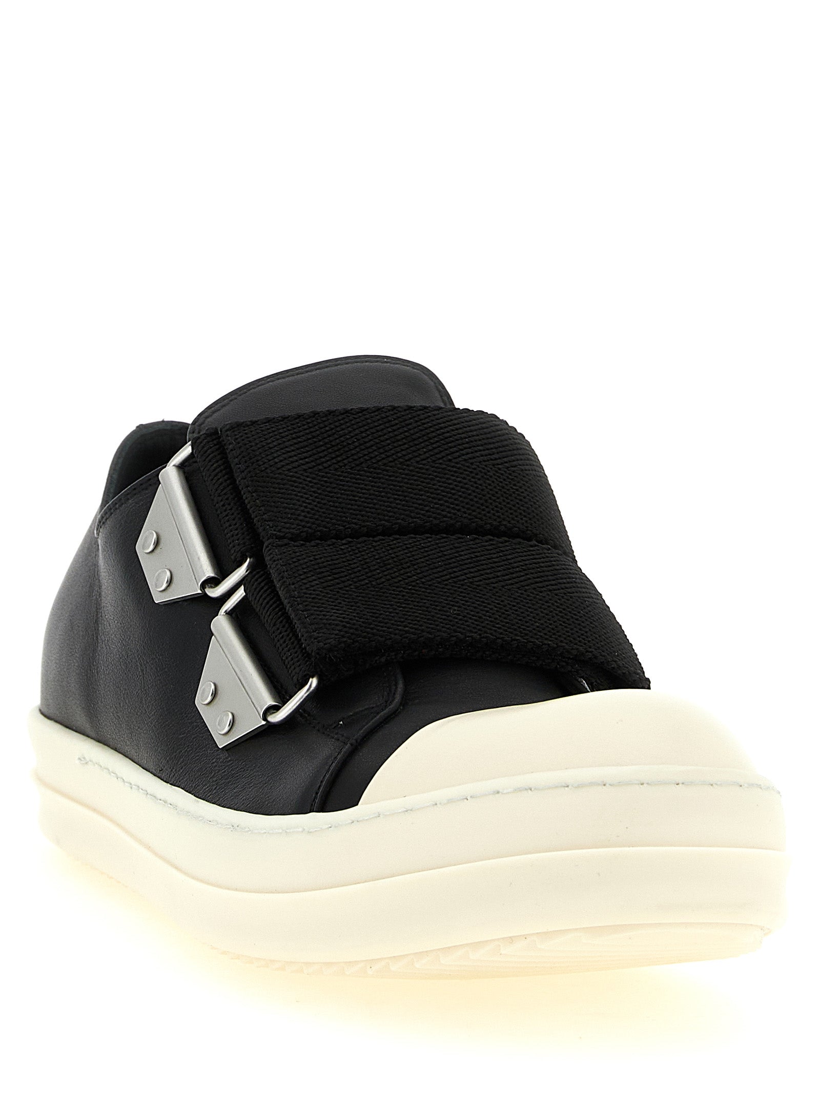 Rick Owens Black Cowhide Low Top Sneakers