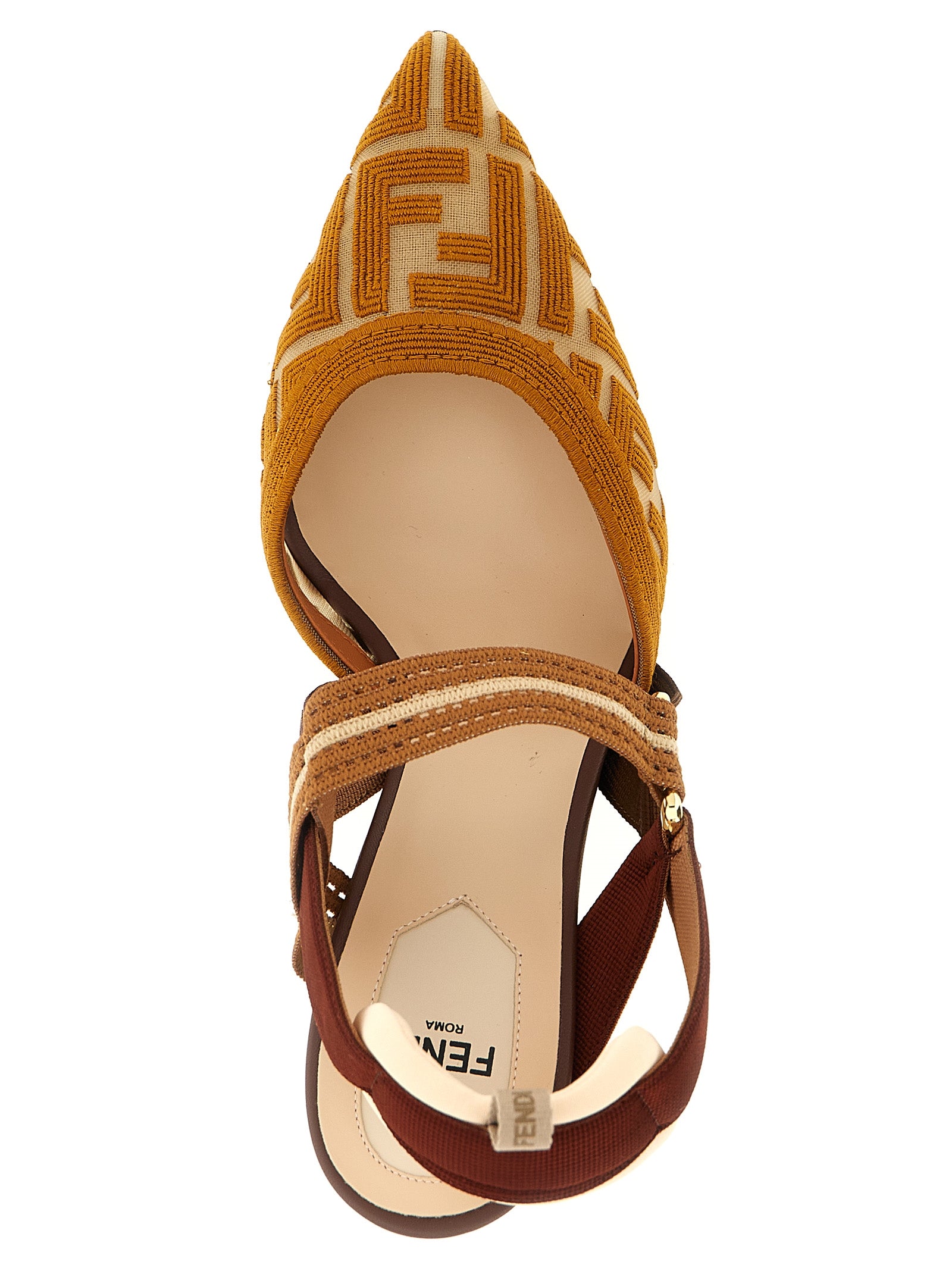 Fendi Brown Polyamide High Heel Pumps