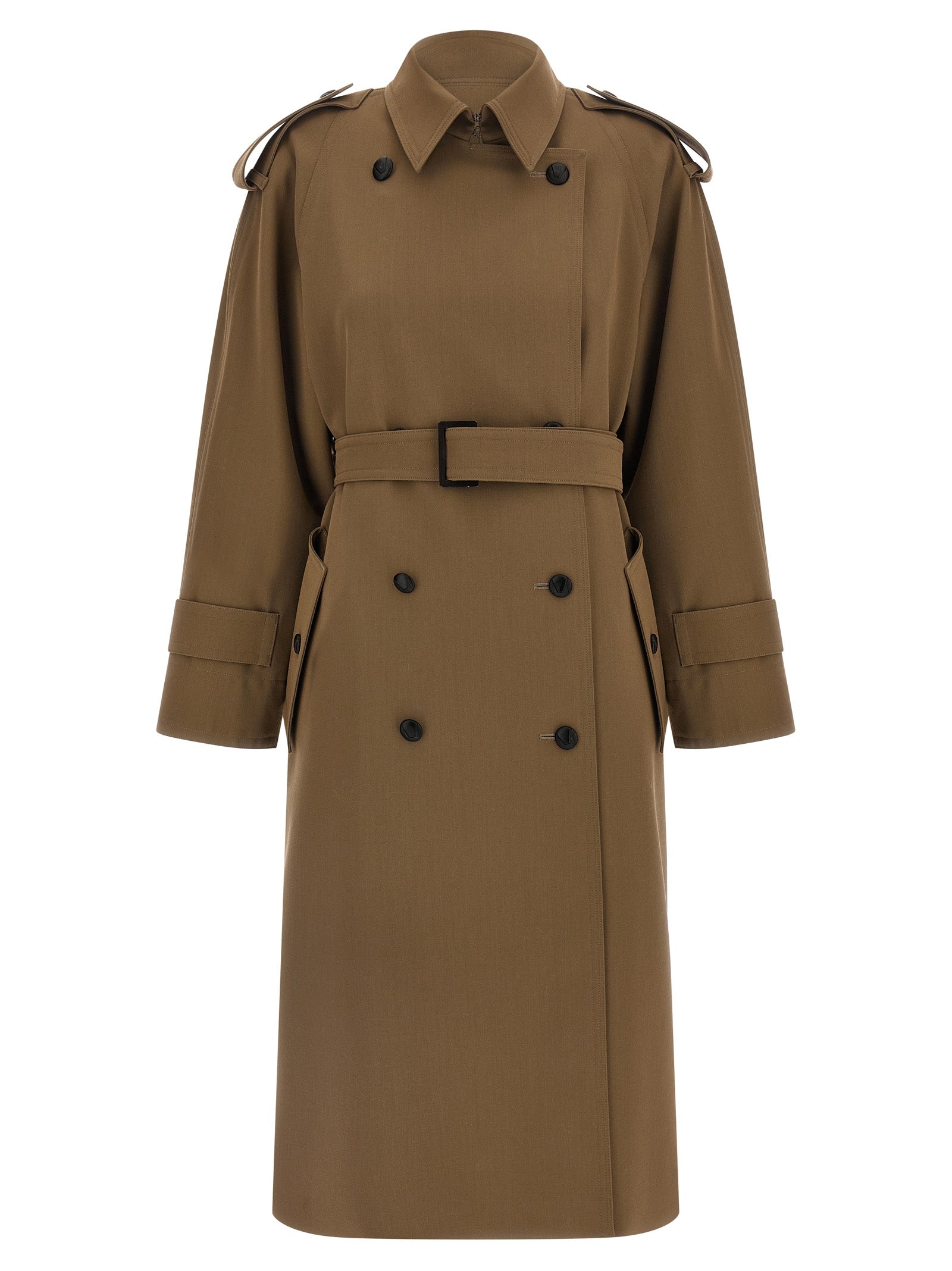 Max Mara Brown Virgin Wool Trench Coat - Timeless Luxury
