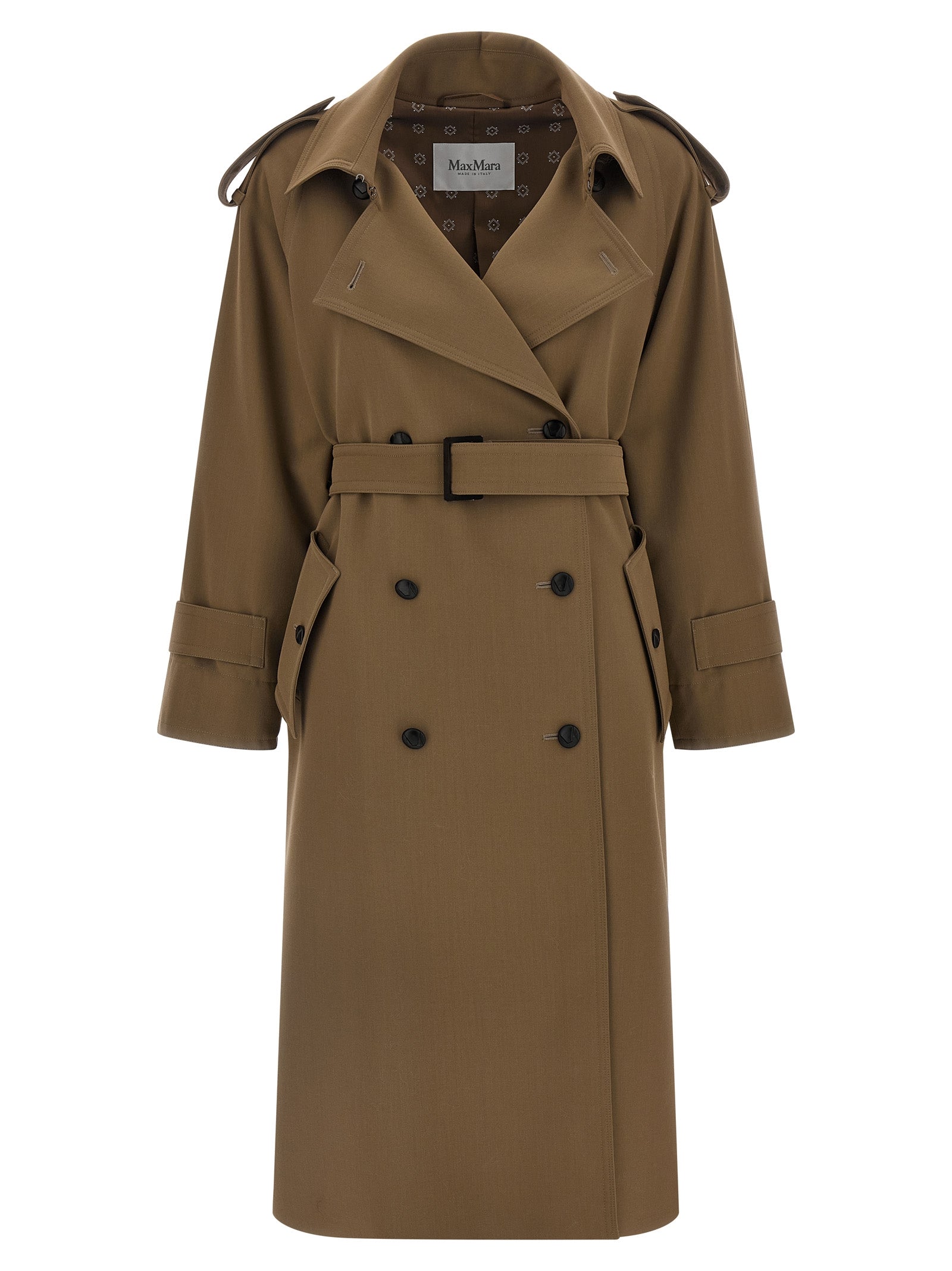 Max Mara Brown Virgin Wool Trench Coat - Timeless Luxury Elegance