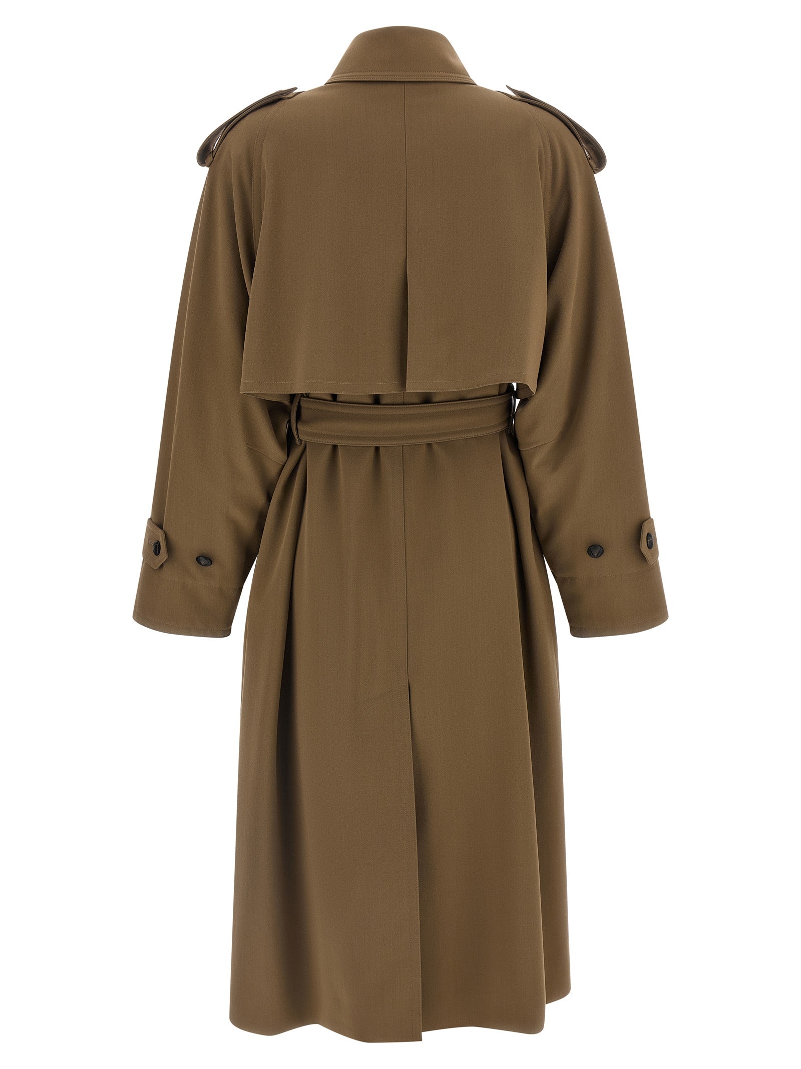Max Mara Brown Virgin Wool Trench Coat - Timeless Luxury Elegance