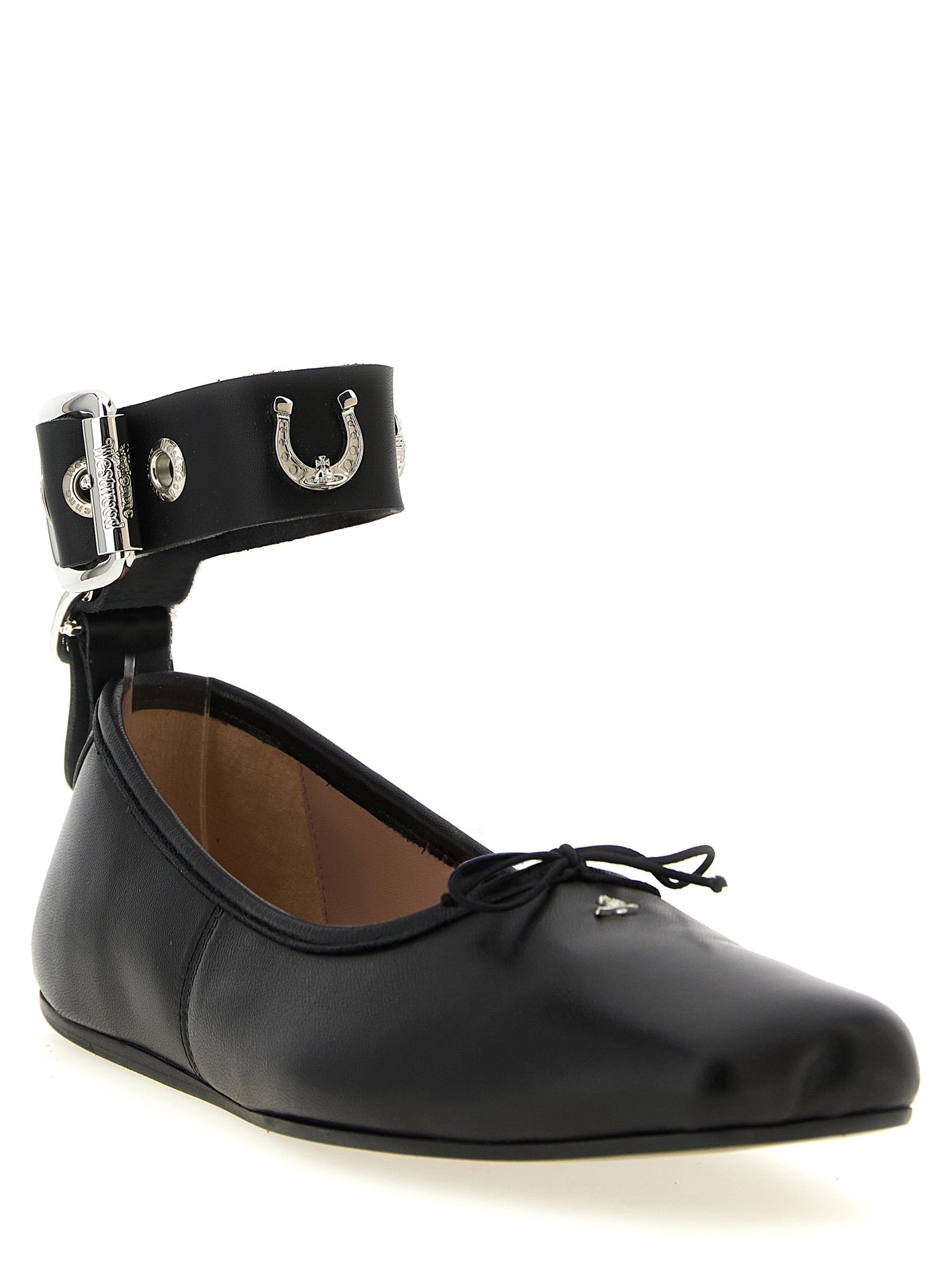 Vivienne Westwood Black Lamb Leather Ballet Flats