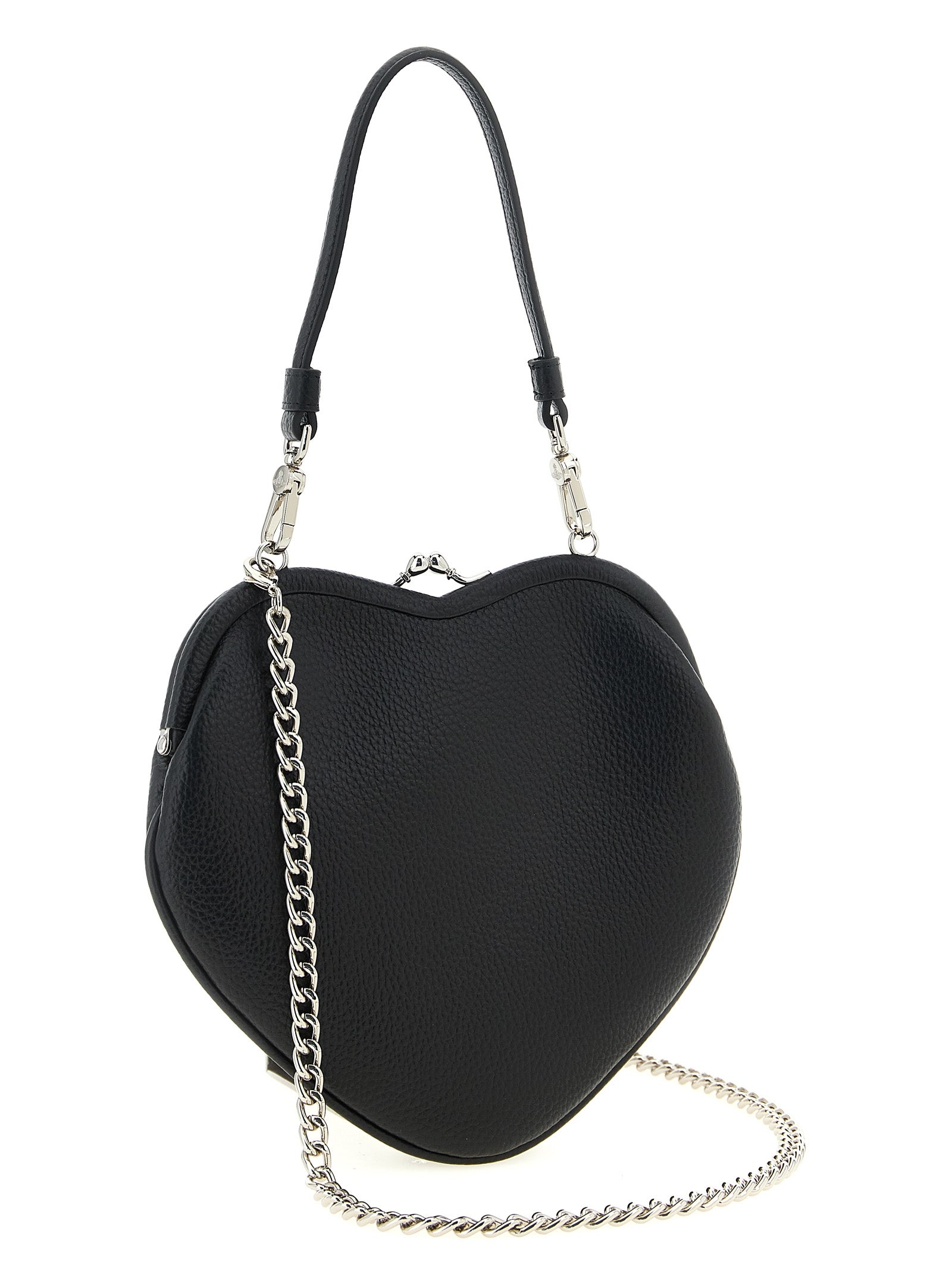 Indulge in the Vivienne Westwood Belle Heart Frame Handbag, a luxurious statement piece crafted from exquisite polyurethane, perfect for elevating your style with elegance.