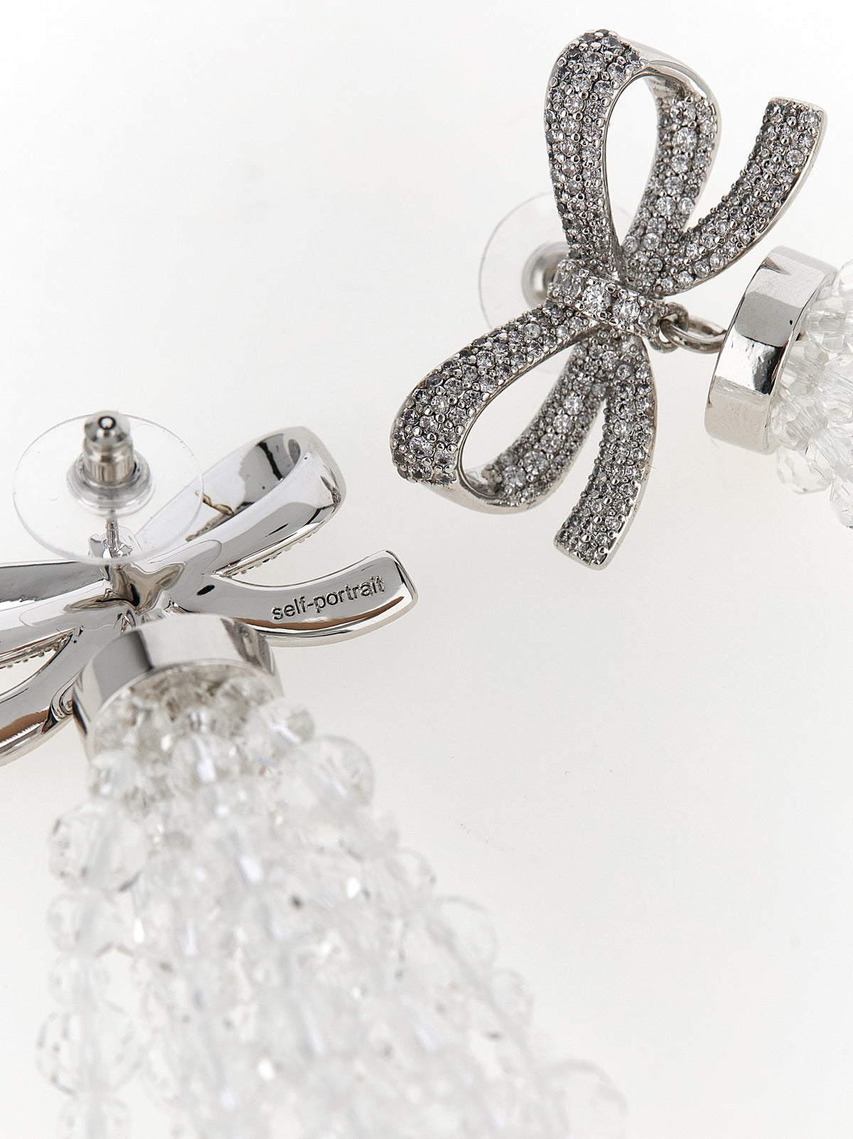 Self-Portrait Bow Beaded Waterfall Earrings - Elevate Elegance