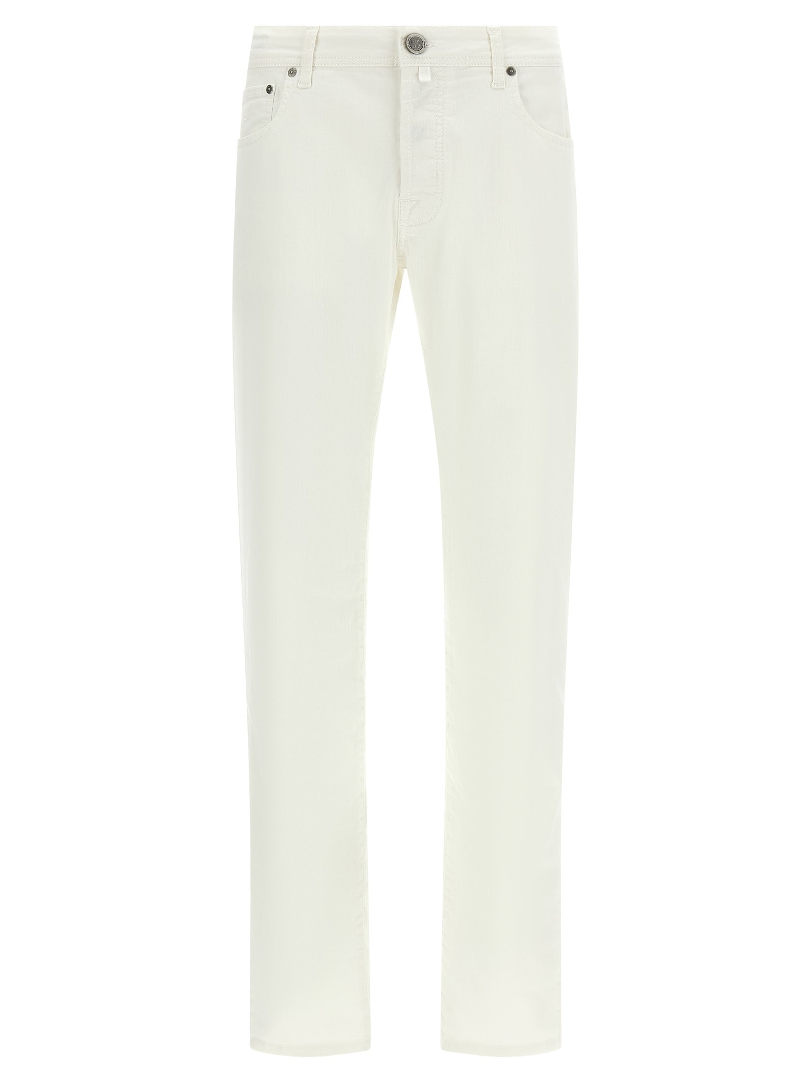 Jacob Cohen White Cotton Straight-Leg Jeans