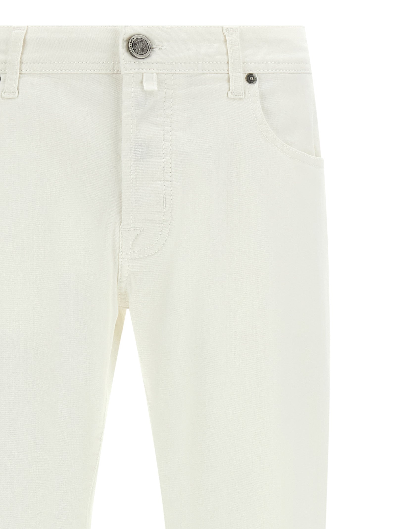 Jacob Cohen White Cotton Straight-Leg Jeans