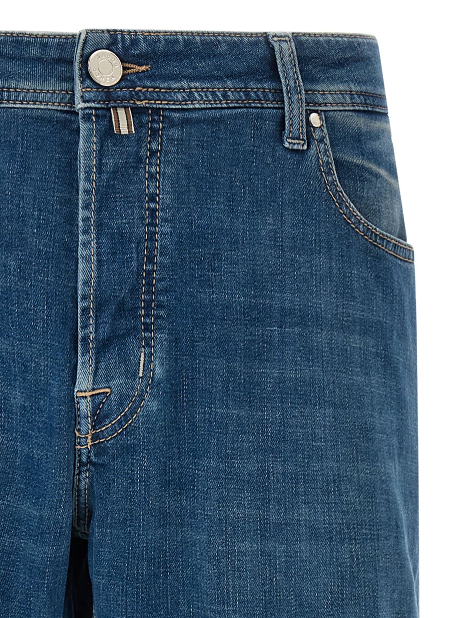 Jacob Cohen Blue Cotton Straight-Leg Jeans