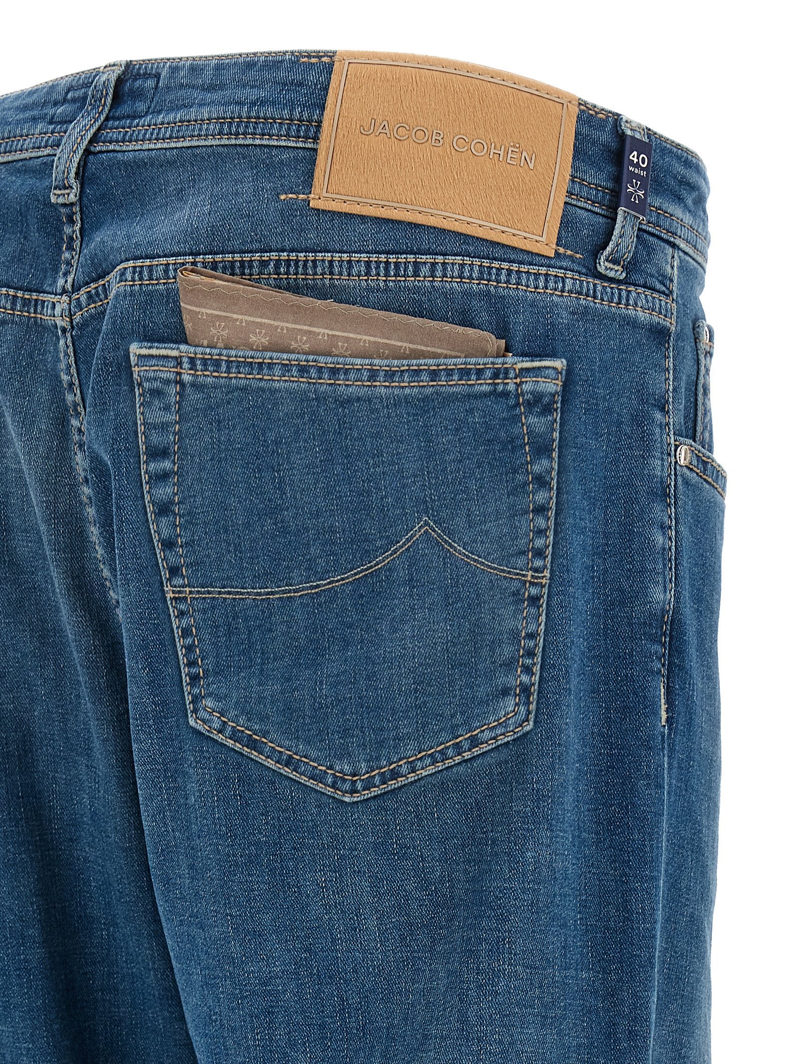 Jacob Cohen Blue Cotton Straight-Leg Jeans
