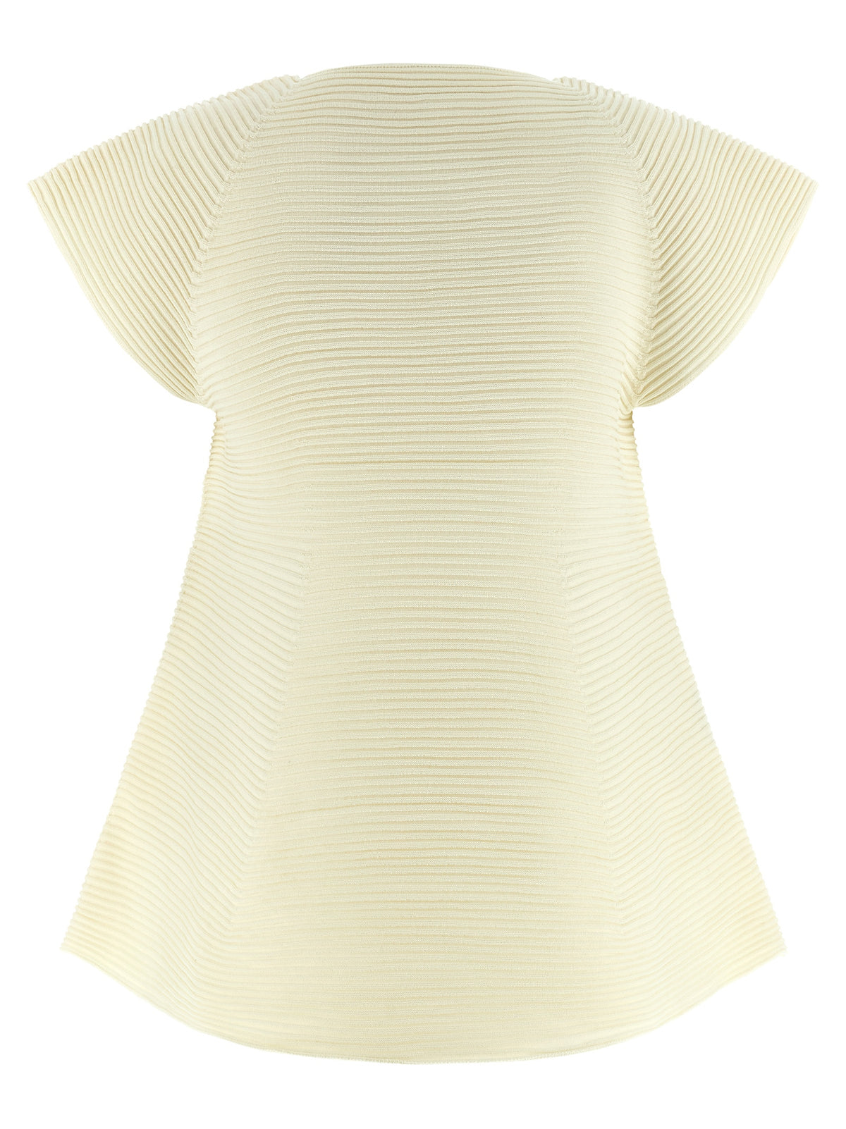 Discover the Issey Miyake Bicolor Polyester Short Dress, a masterpiece of haute couture crafted in Japan, blending luxurious materials for an exquisite silhouette.