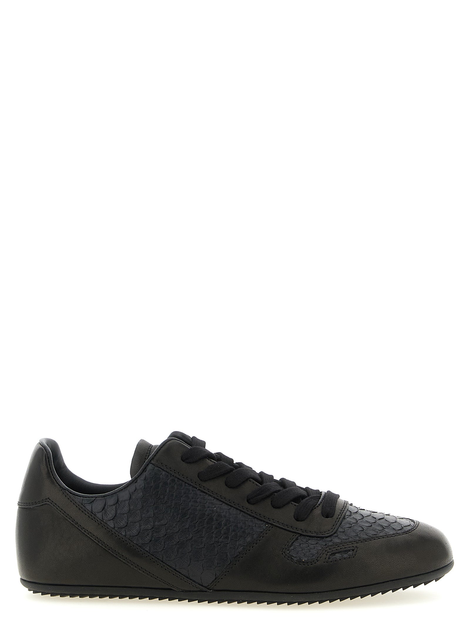 Rick Owens Black Lamb Leather Low Top Sneakers - Artisanal Luxury
