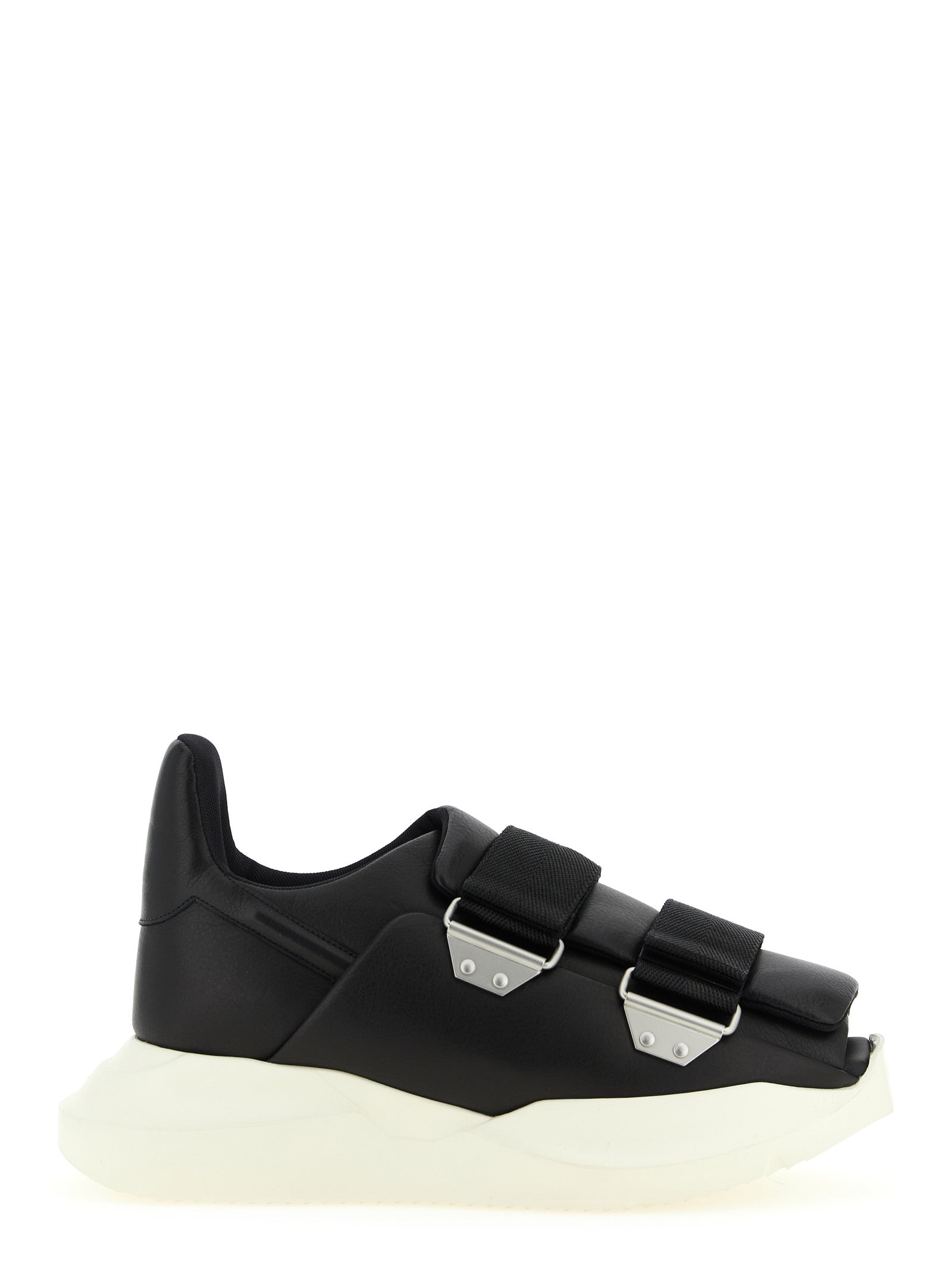 Rick Owens Black Calfskin Athletic Sneakers - Artisanal Luxury