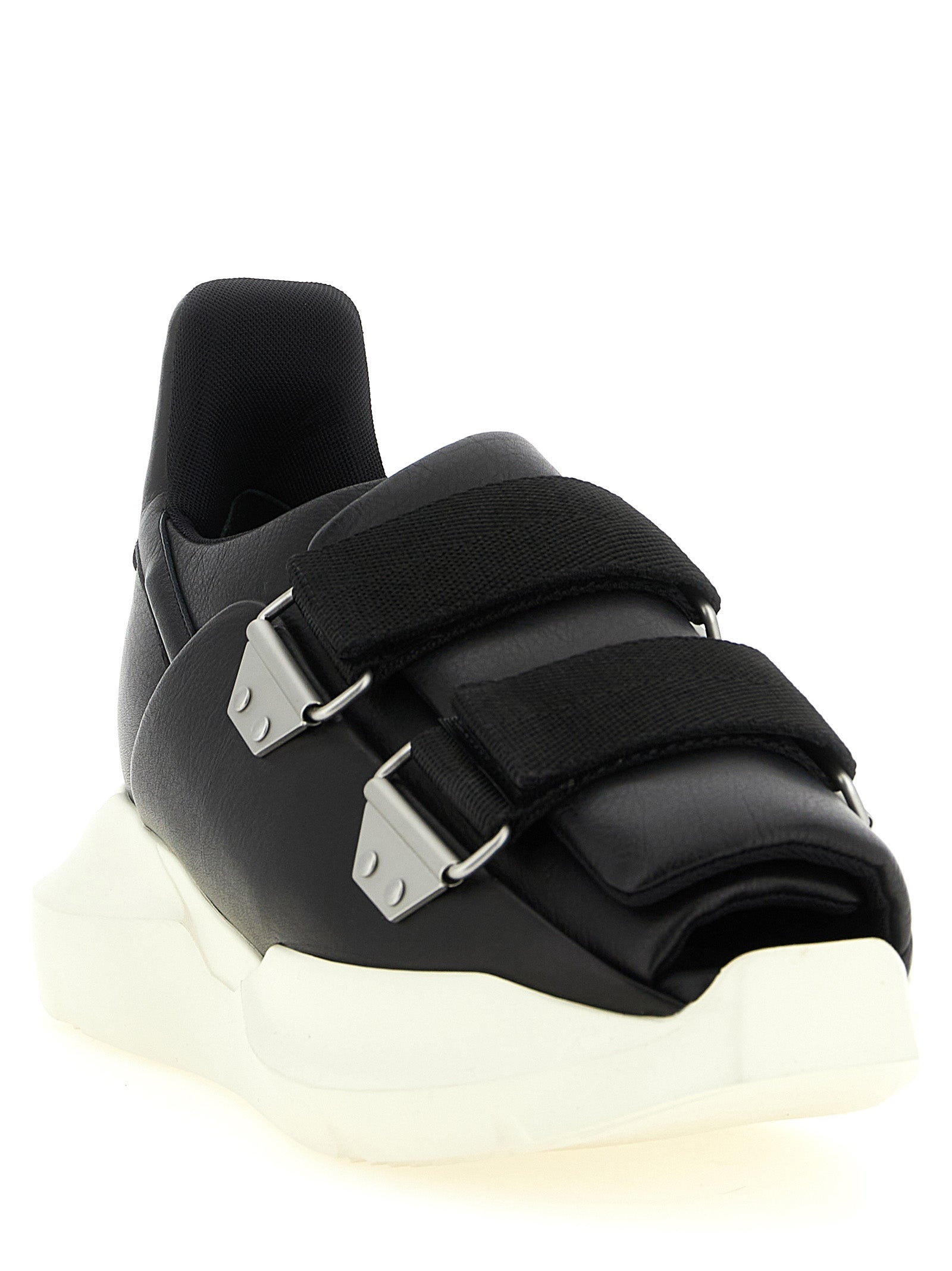 Rick Owens Black Calfskin Athletic Sneakers - Artisanal Luxury