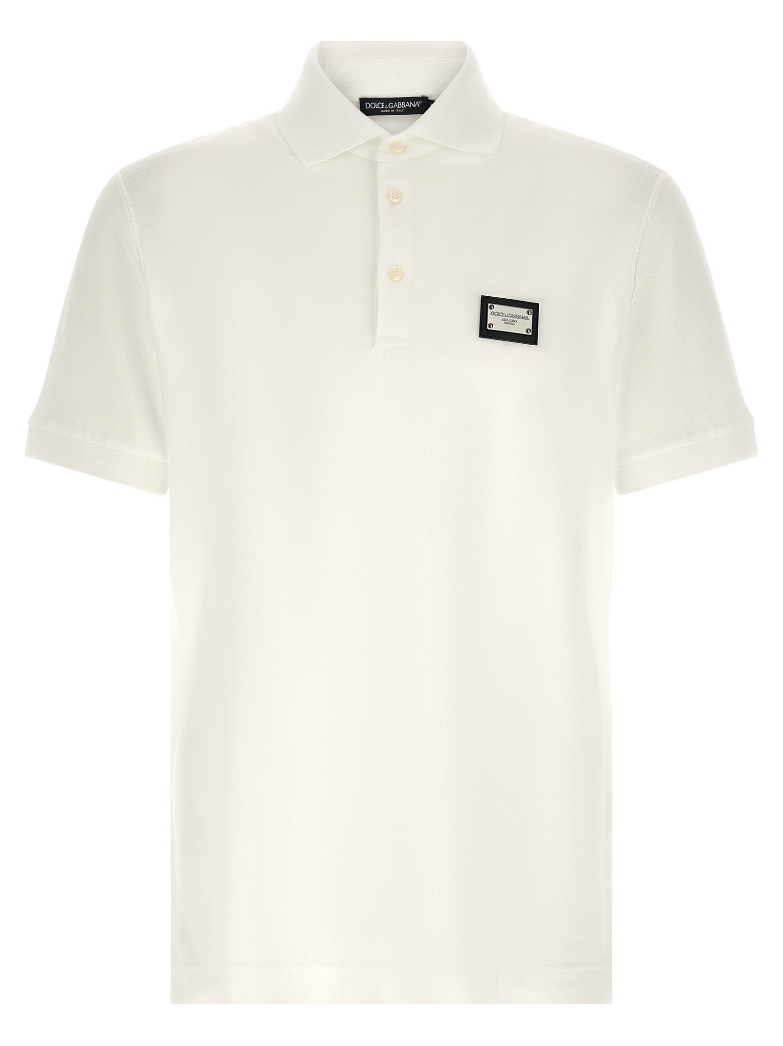 Dolce & Gabbana White Cotton Polo Shirt - Timeless Italian Elegance